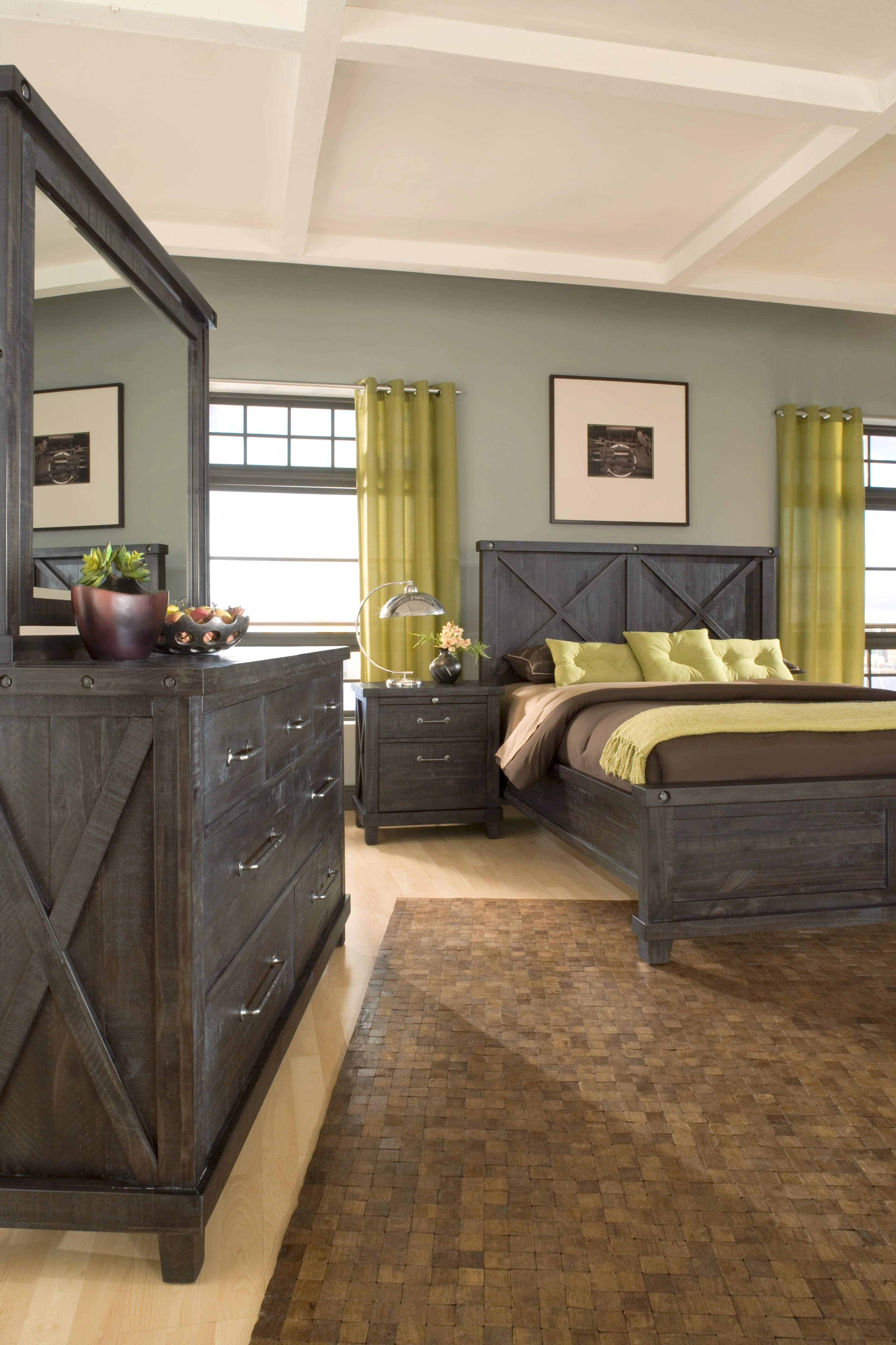 Yosemite Solid Wood Full Panel Bed in Cafe - Image 6