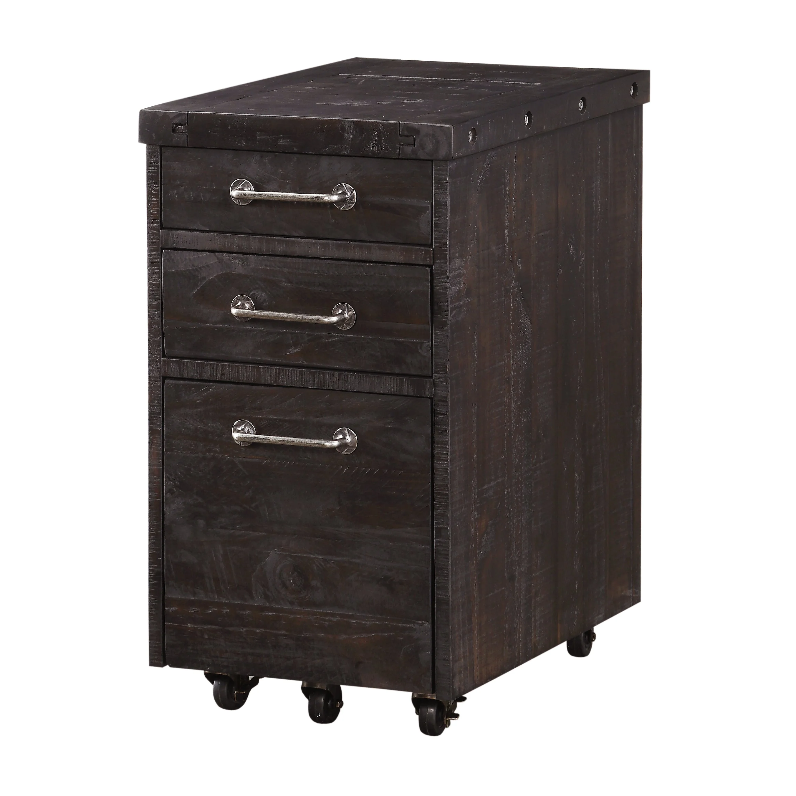 Yosemite Solid Wood Rollling File Cabinet in Cafe - Image 4