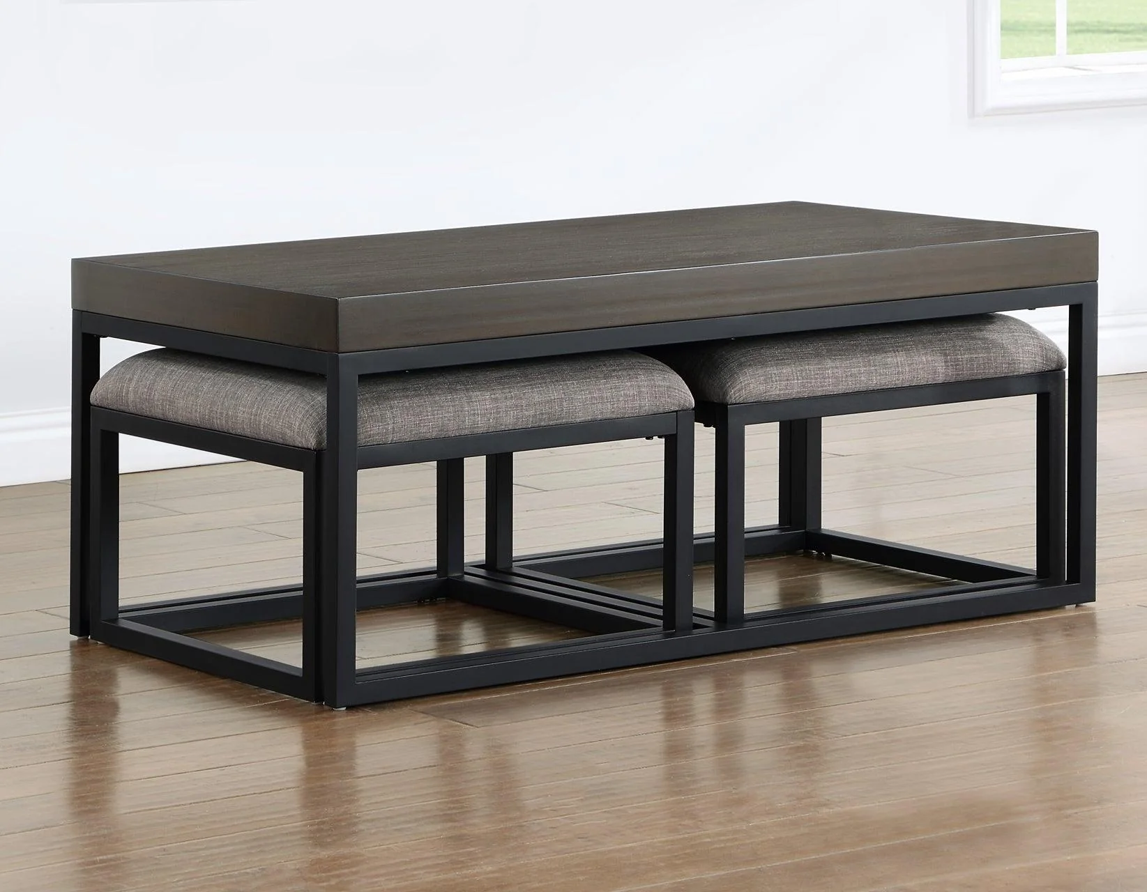 Yukon Rectangular Nesting Coffee Table with 2 Stools - Image 13