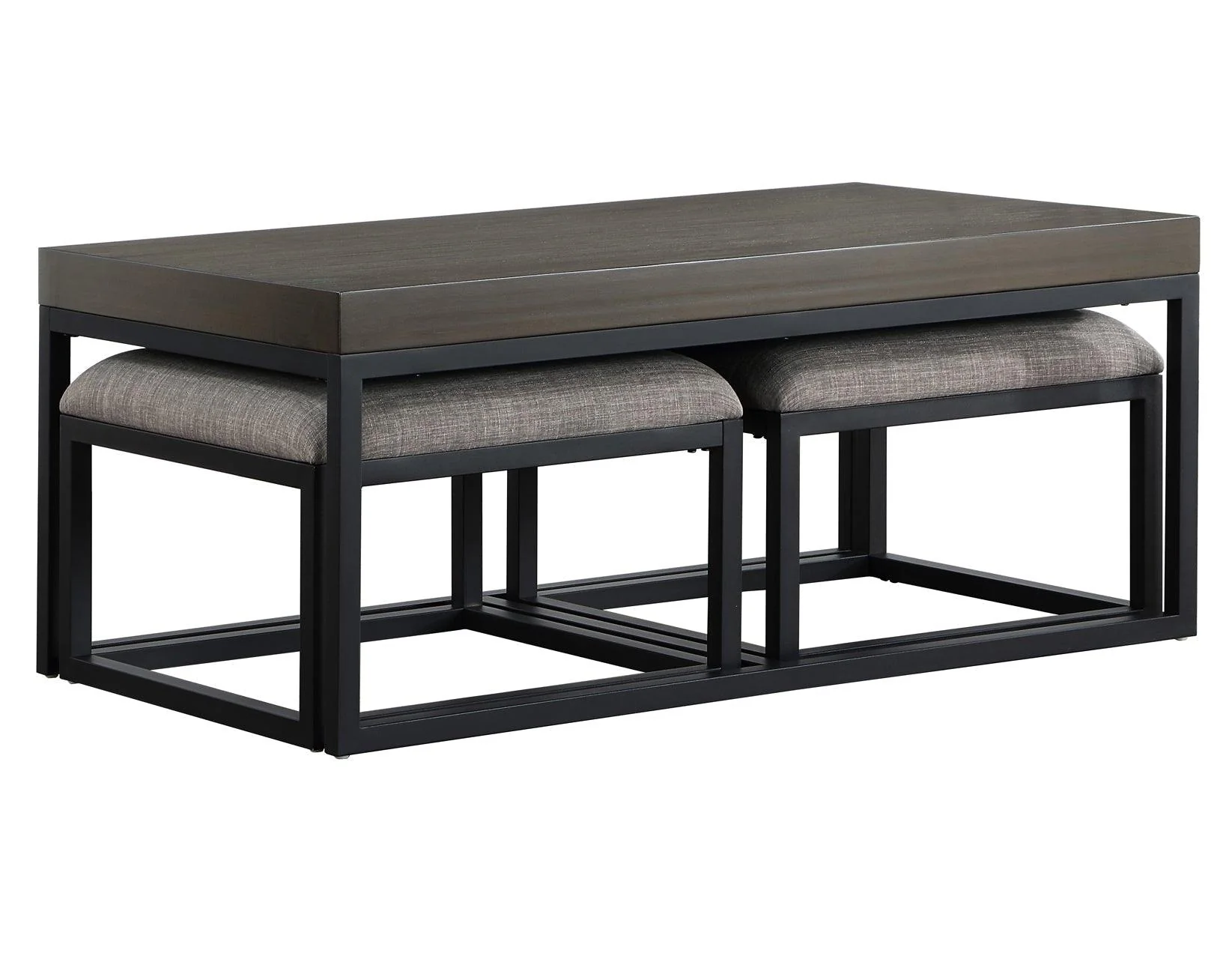 Yukon Rectangular Nesting Coffee Table with 2 Stools - Image 7