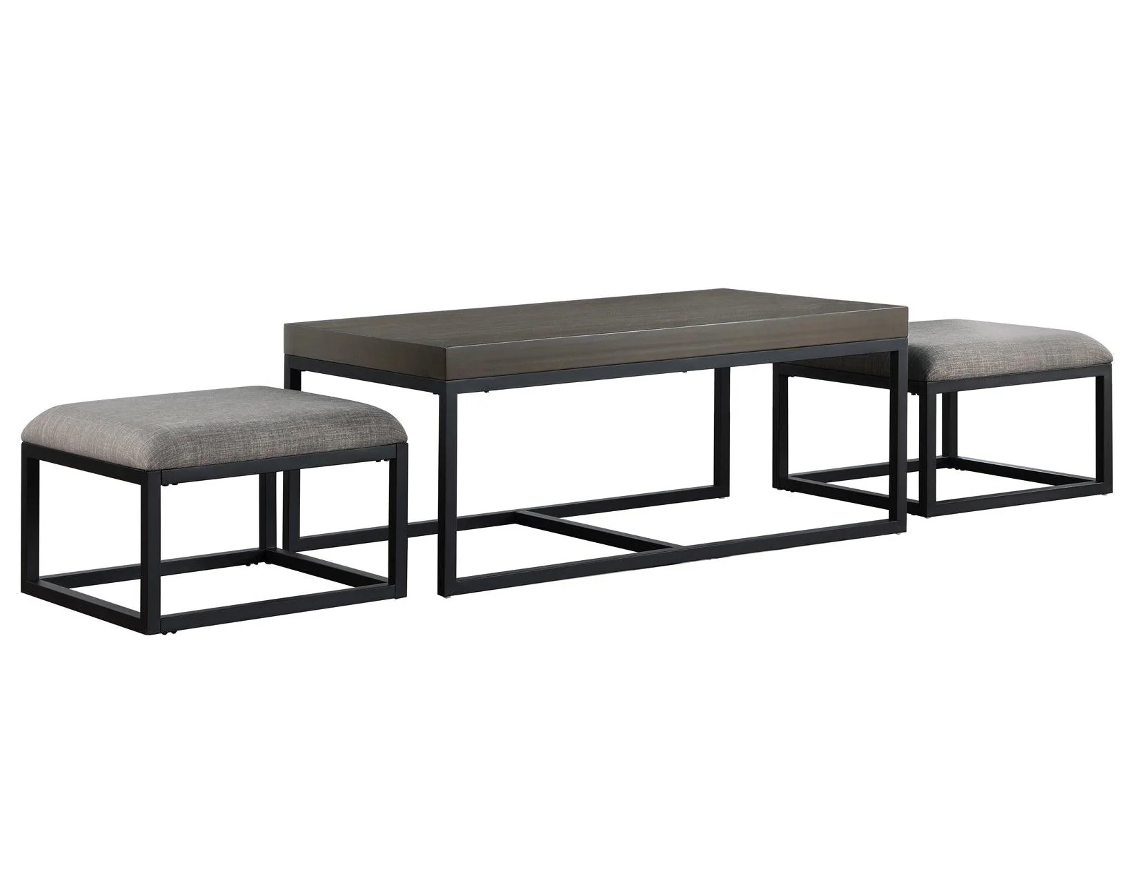Yukon Rectangular Nesting Coffee Table with 2 Stools - Image 8
