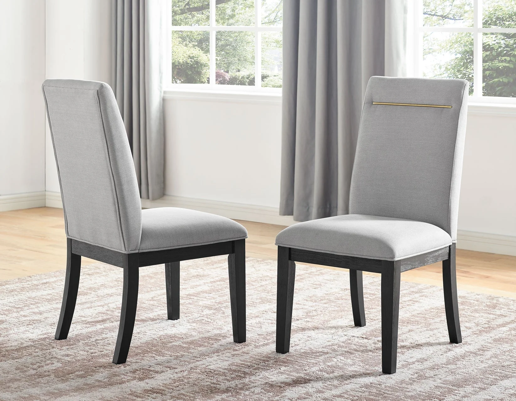 Yves 5 Piece Dining Set (Table & 4 Grey Performance Side Chairs) - Image 2