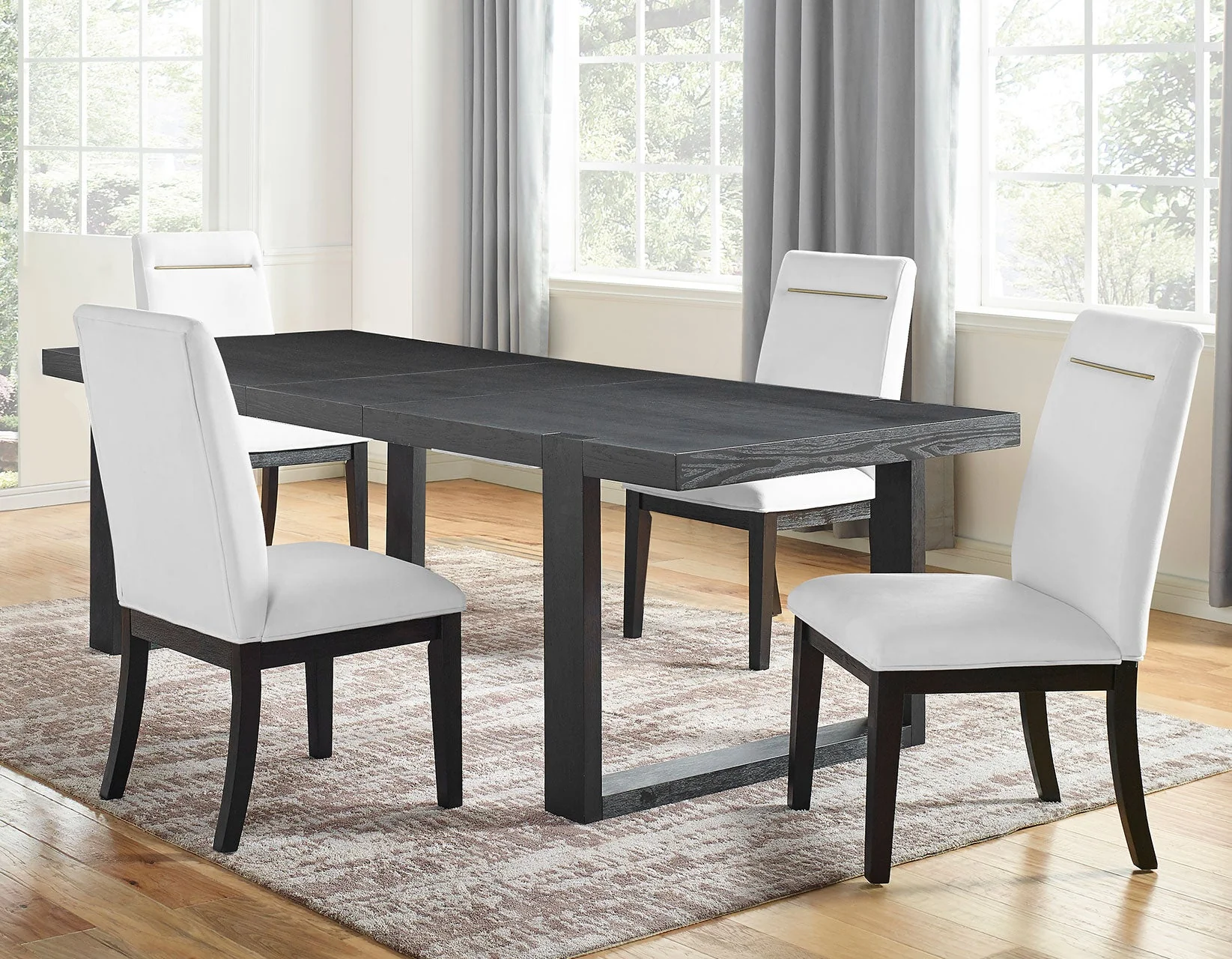 Yves Charcoal/White Dining Room Set - Image 2