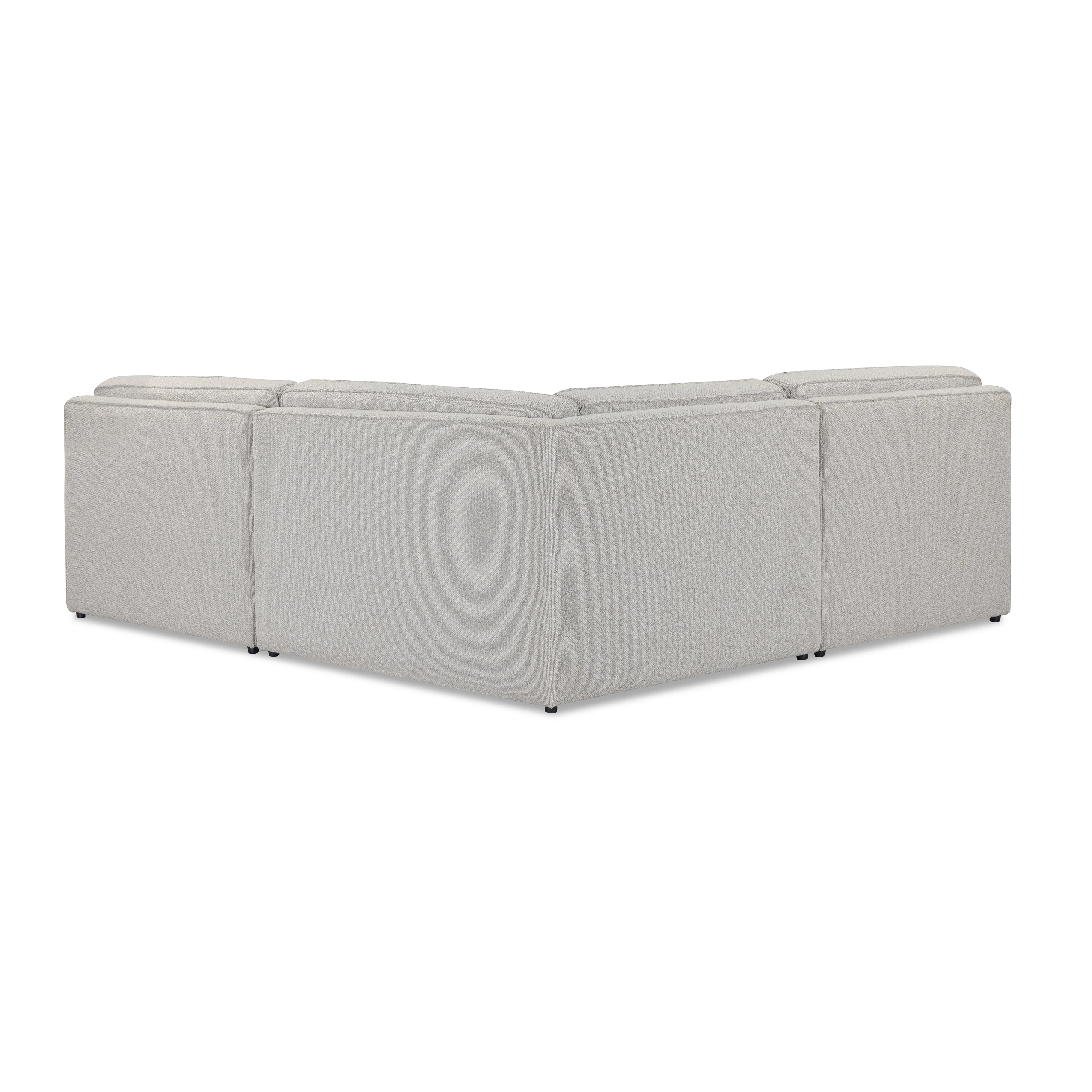 Yvette 3-Piece Warm Grey Performance Boucle L-Sectional - Image 4