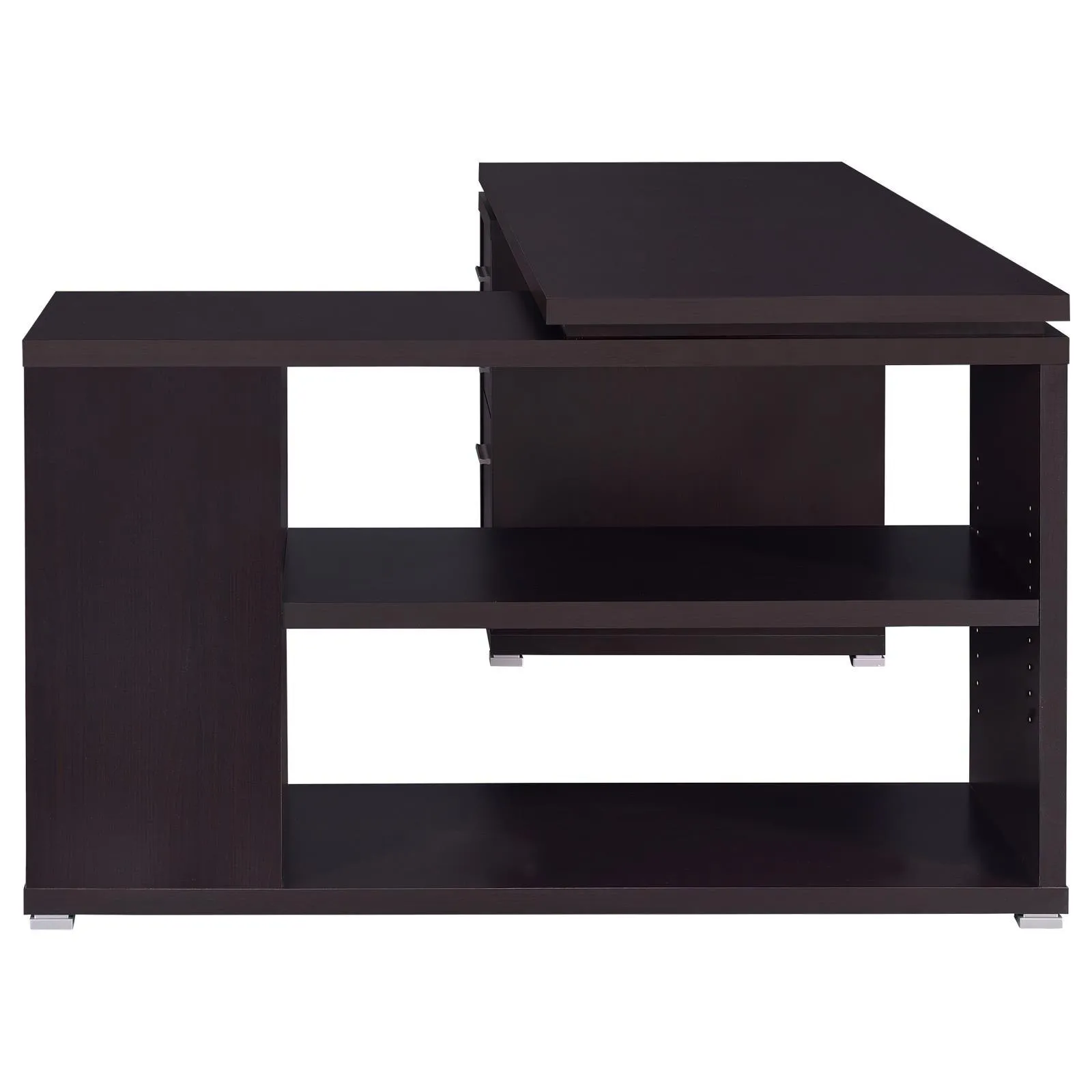 Yvette Cappuccino L-shape Office Desk - Image 6