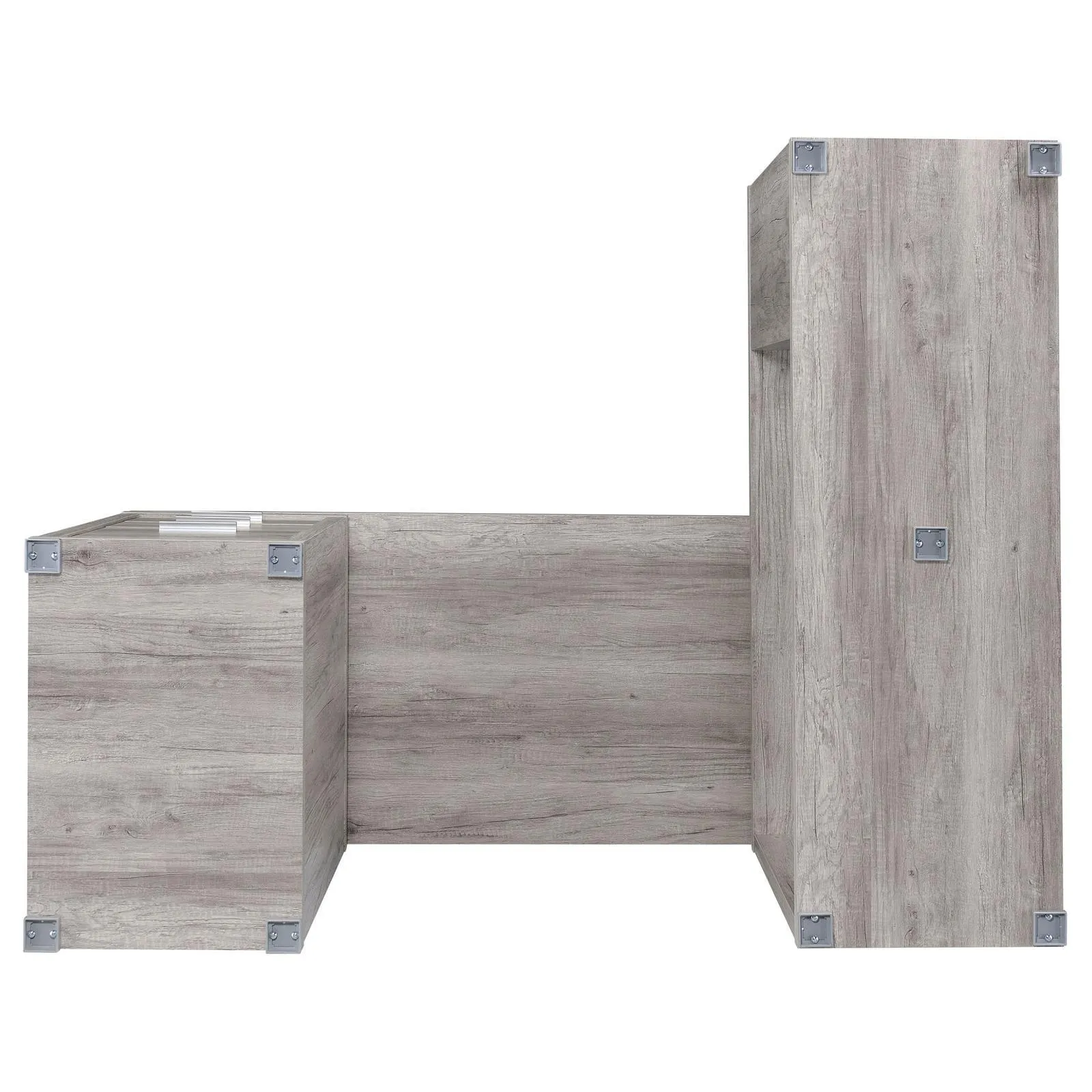 Yvette Gray Driftwood L-shape Office Desk - Image 10