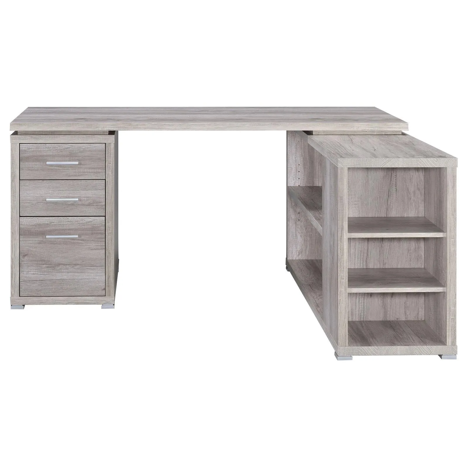 Yvette Gray Driftwood L-shape Office Desk - Image 4