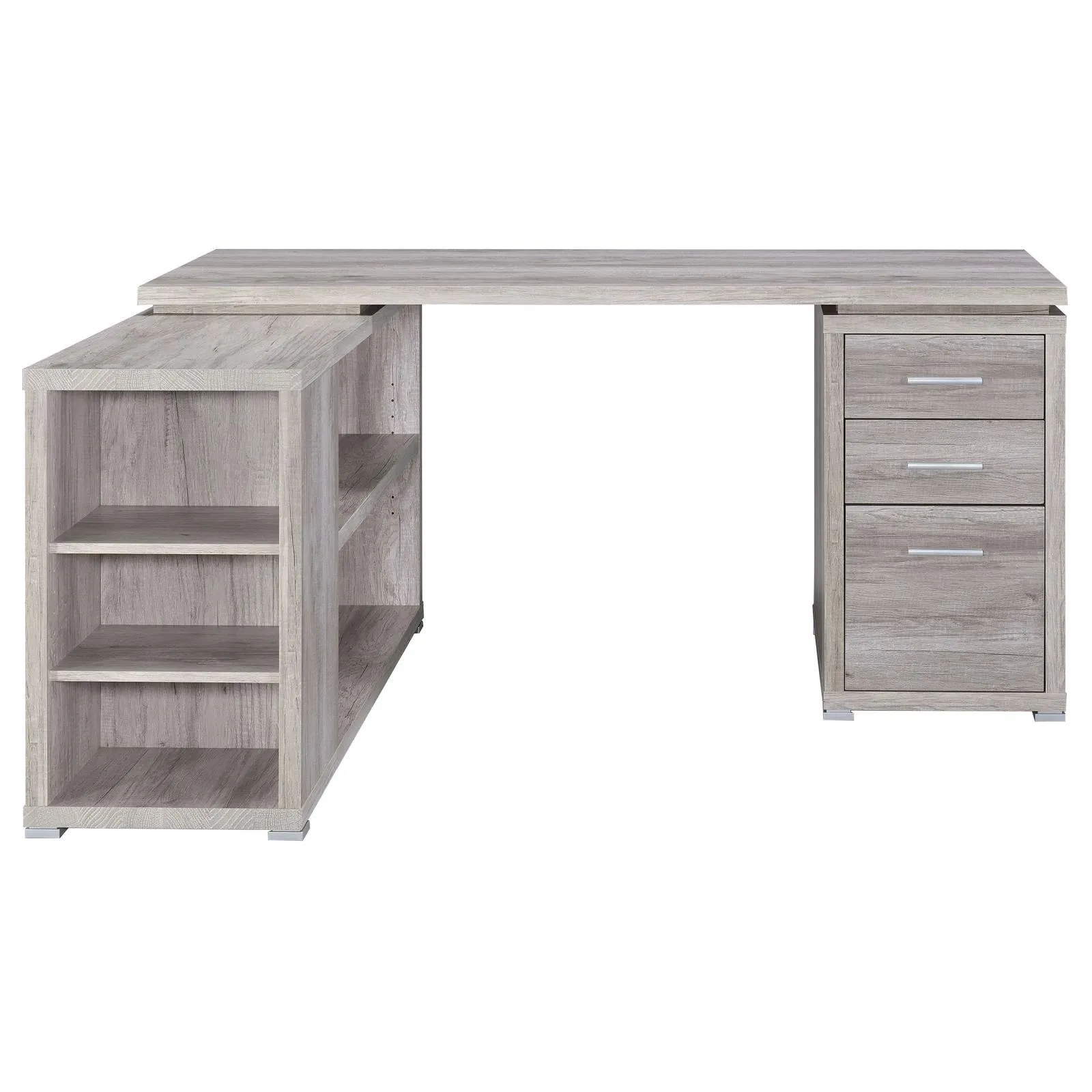 Yvette Gray Driftwood L-shape Office Desk - Image 5