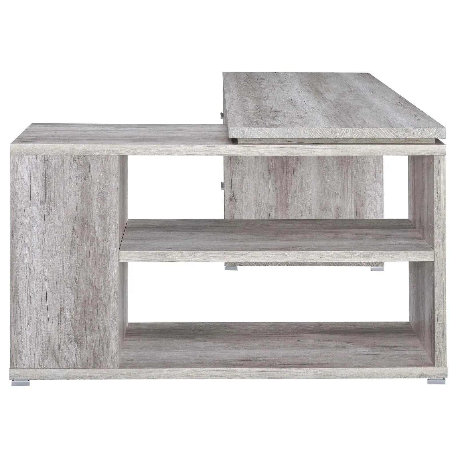 Yvette Gray Driftwood L-shape Office Desk - Image 6