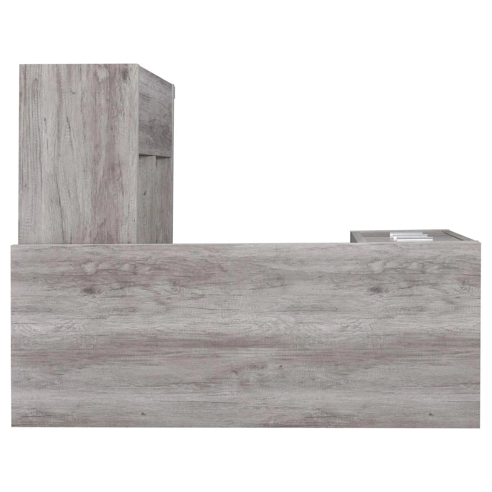 Yvette Gray Driftwood L-shape Office Desk - Image 9