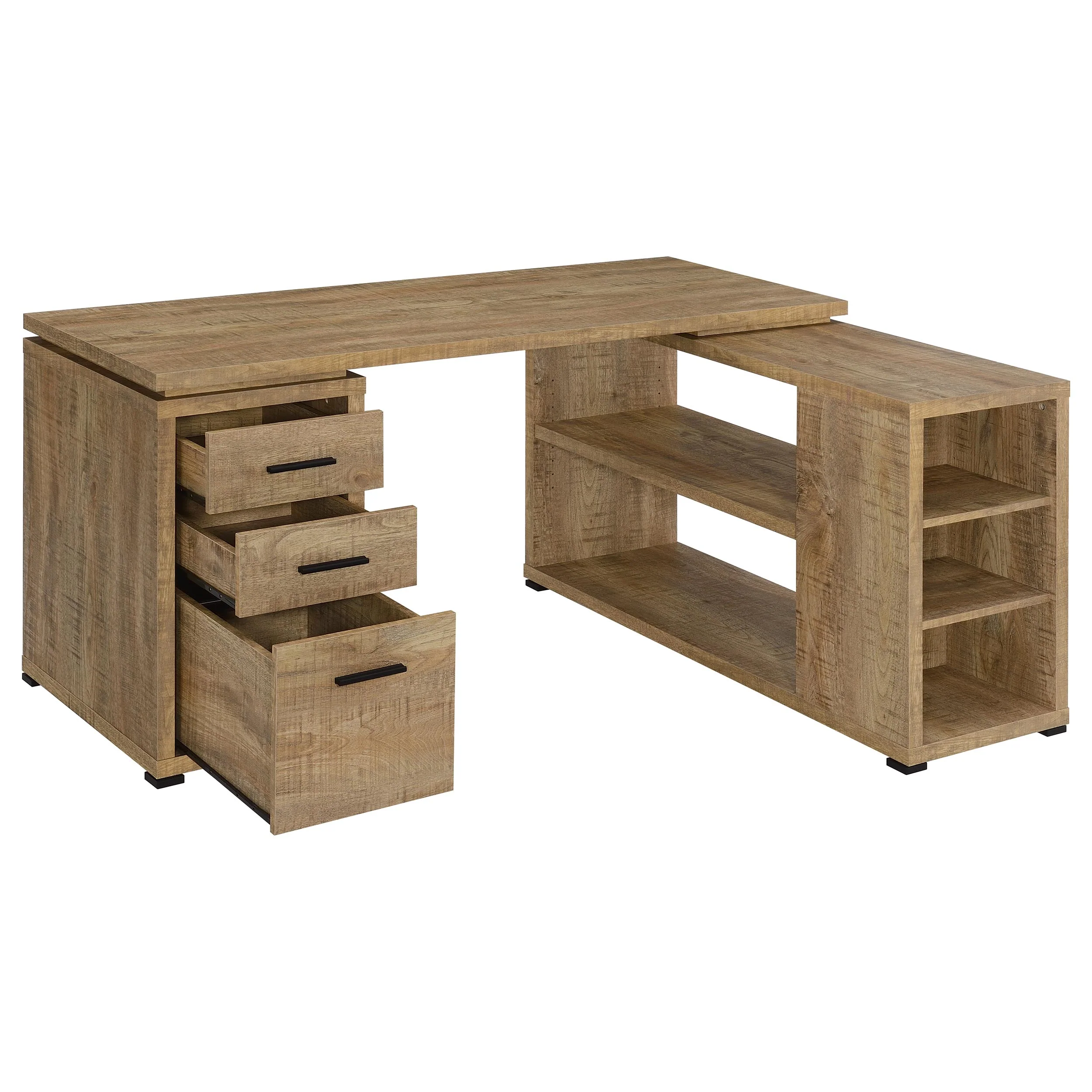 Yvette Mango 60-inch 3-drawer L-Shape Computer Desk - Image 3