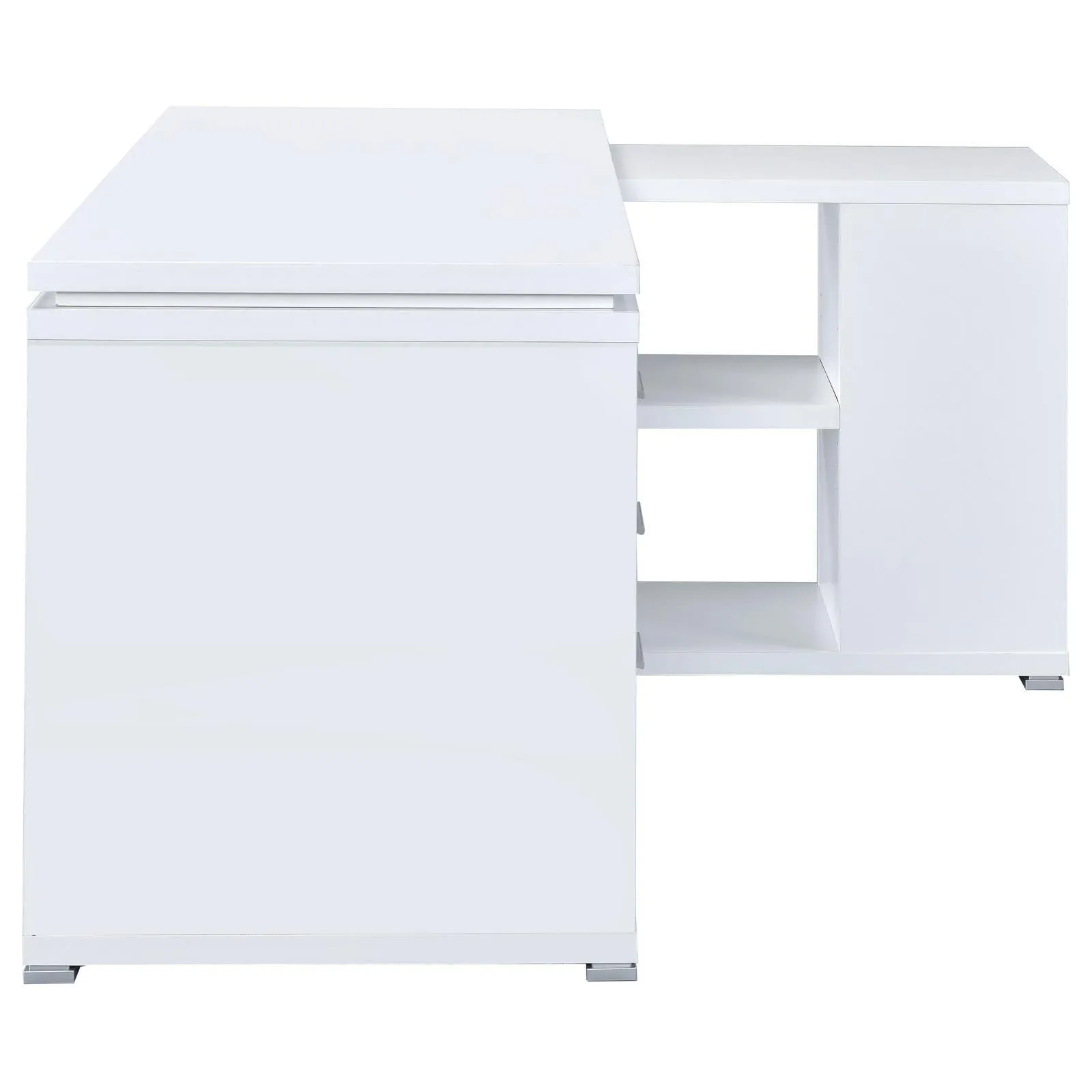 Yvette White L-shape Office Desk - Image 9