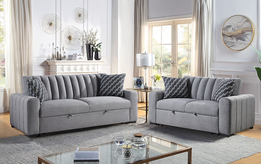 Zaira Grey Sofa & Loveseat