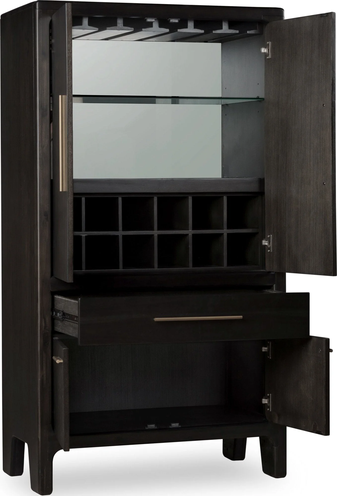 Zamba Jaguar Four Door One Drawer Acacia Bar Cabinet - Image 6