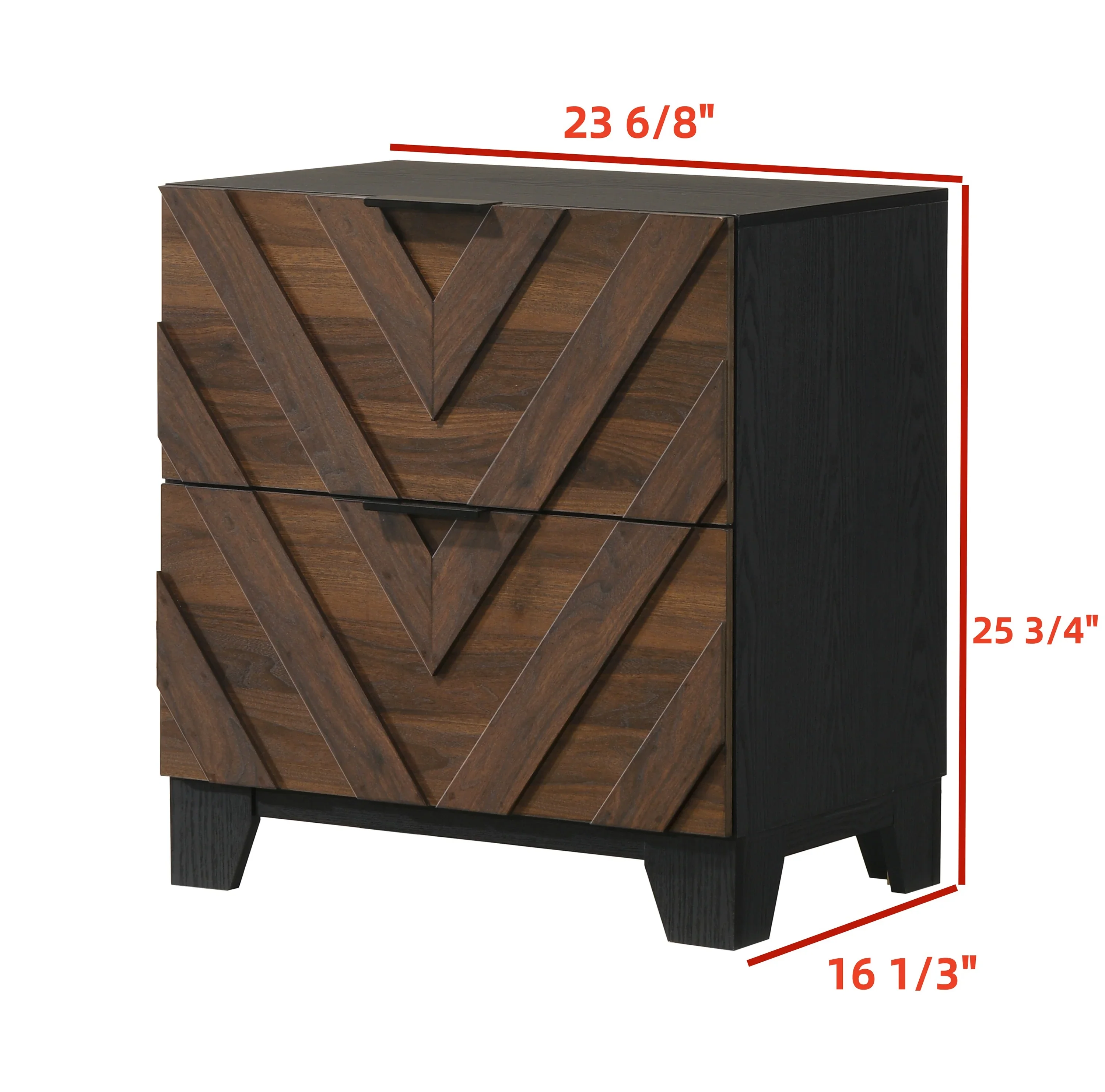 Zane Brown & Gray 2-Drawer Nightstand - Image 2