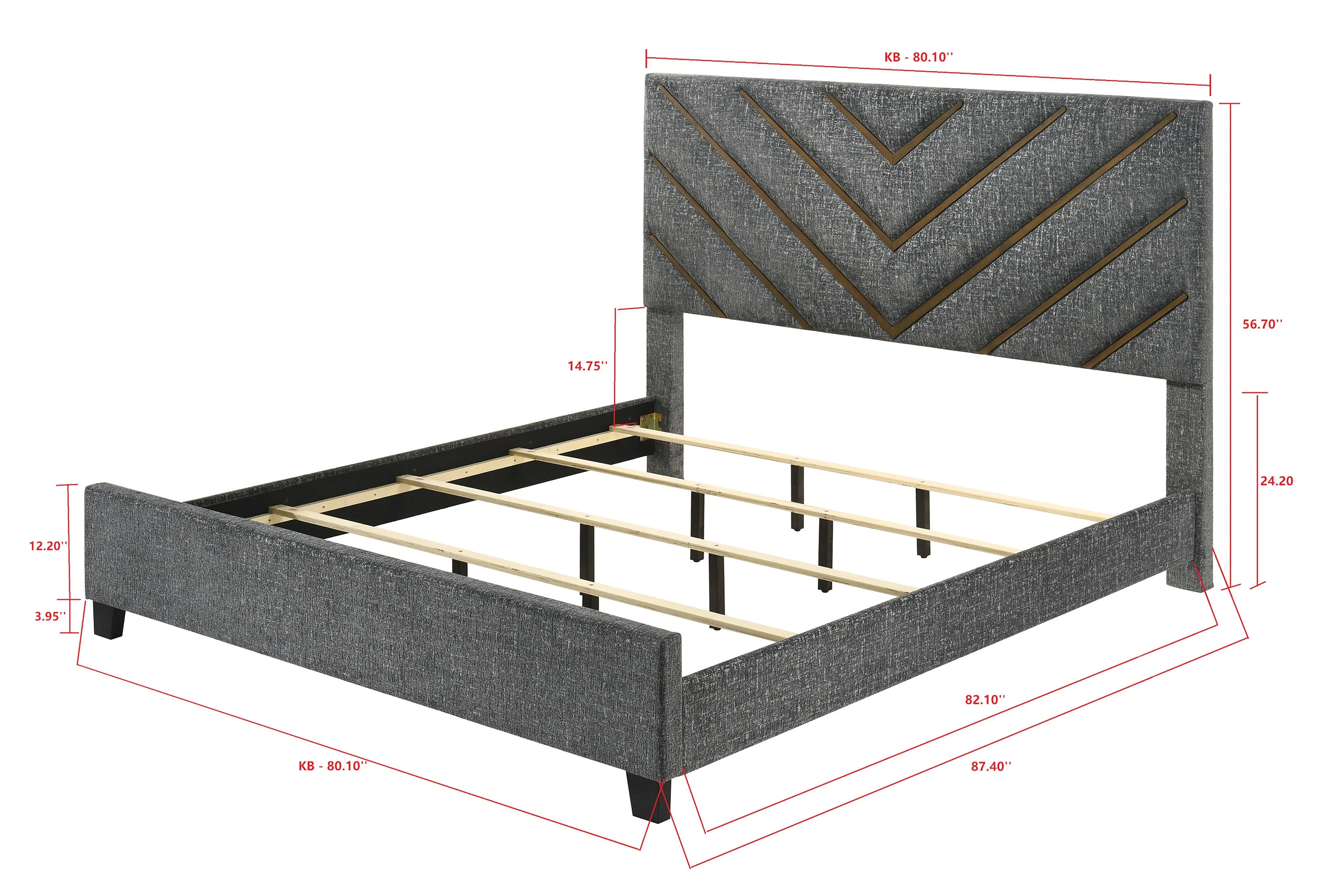 Zane Brown & Gray Upholstered Bedroom Set - Image 13