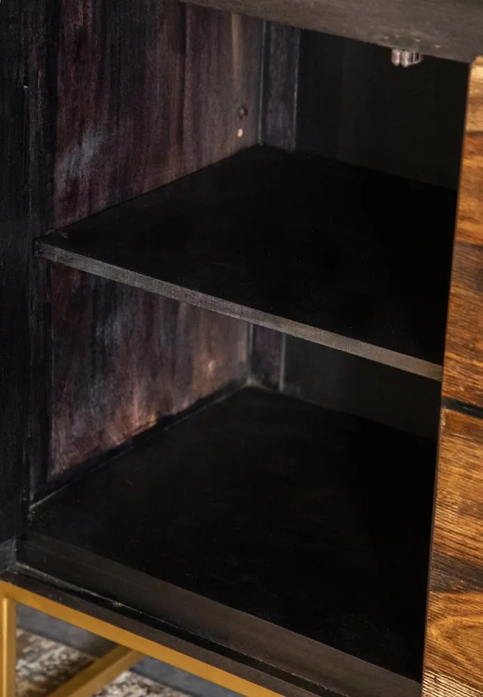 Zara Black Walnut/Gold 2-Door Accent Cabinet - Image 6