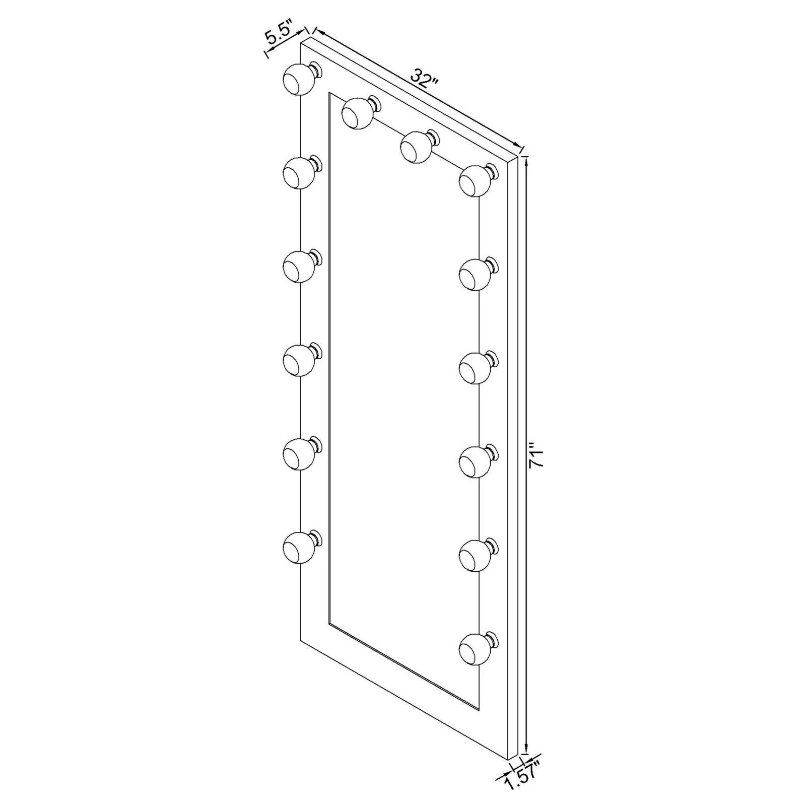 Zayan Black High Gloss Full Length Floor Mirror With Lighting - Image 11