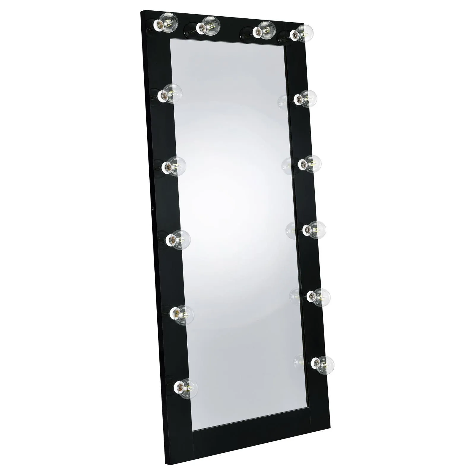 Zayan Black High Gloss Full Length Floor Mirror With Lighting - Image 12