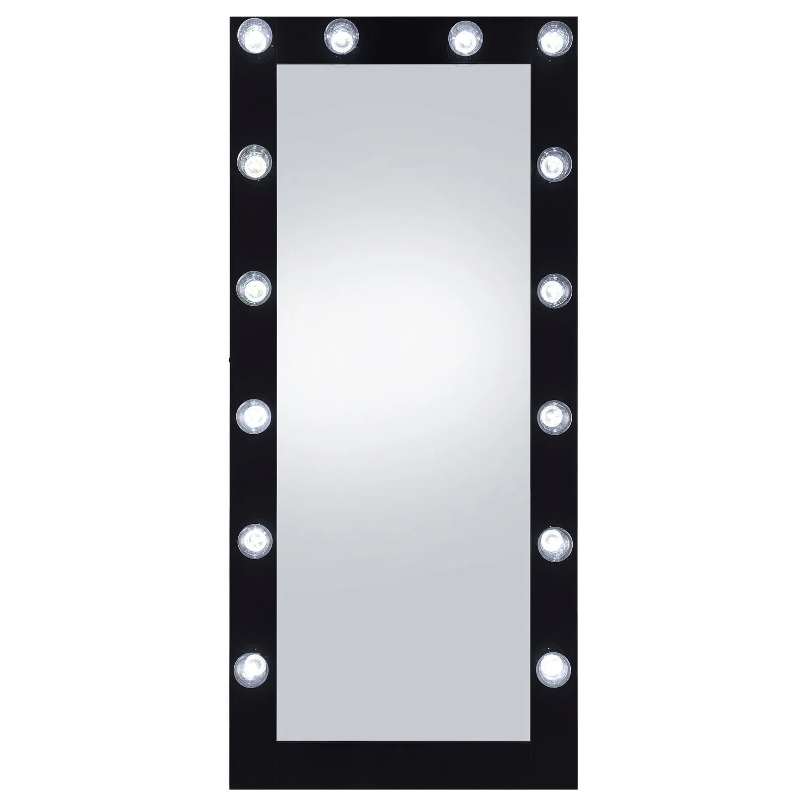 Zayan Black High Gloss Full Length Floor Mirror With Lighting - Image 4