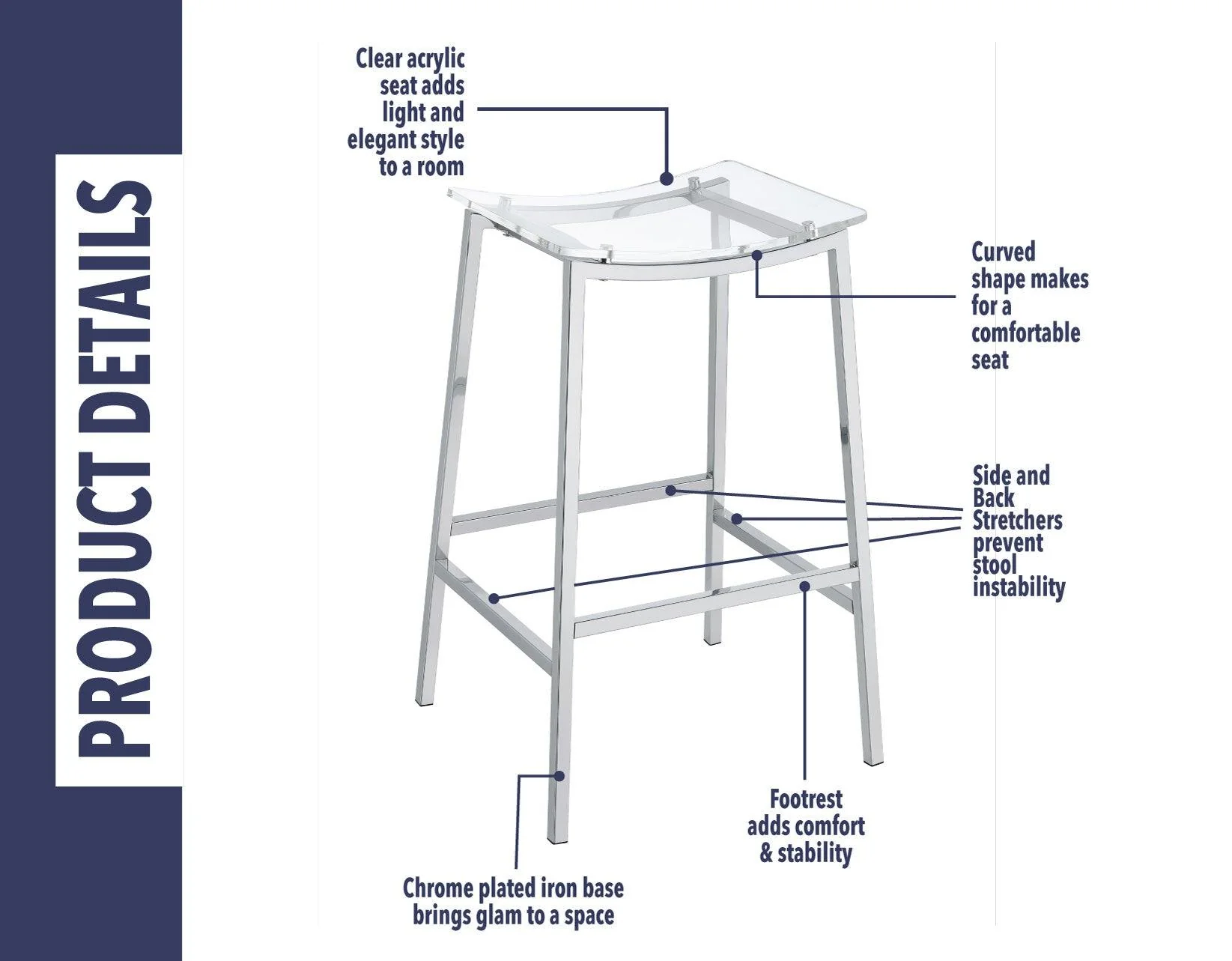 Zena 30″ Backless Bar Stool - Image 3