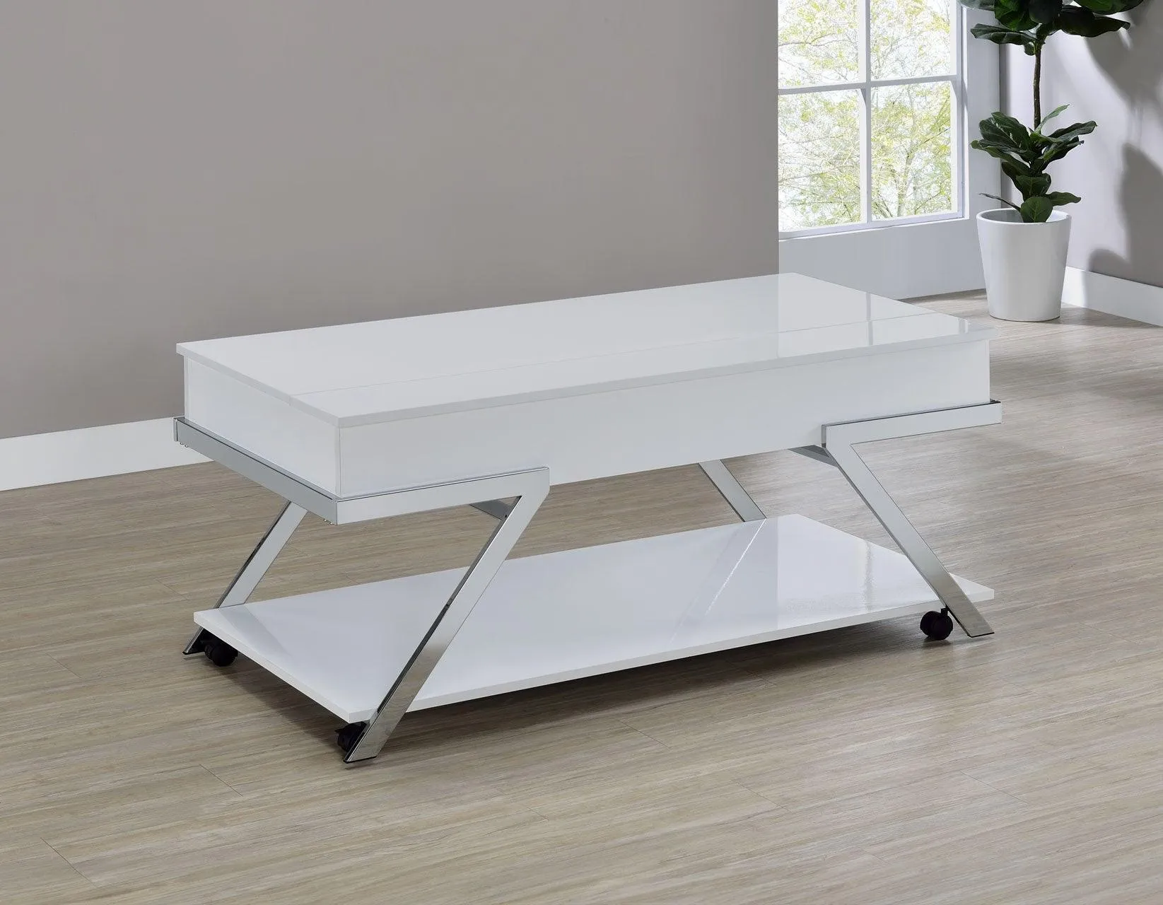 Zena Lift-Top Cocktail Table with Casters - Image 4