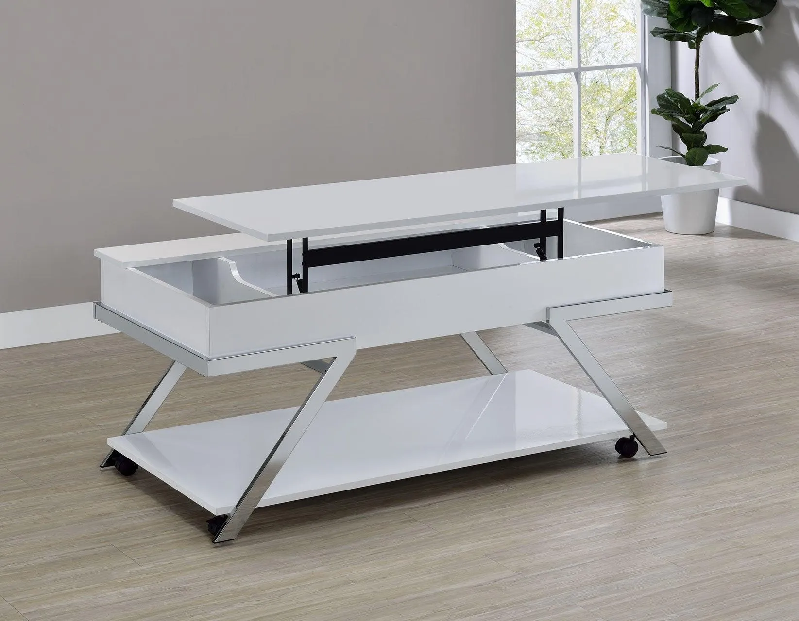 Zena Lift-Top Cocktail Table with Casters - Image 5