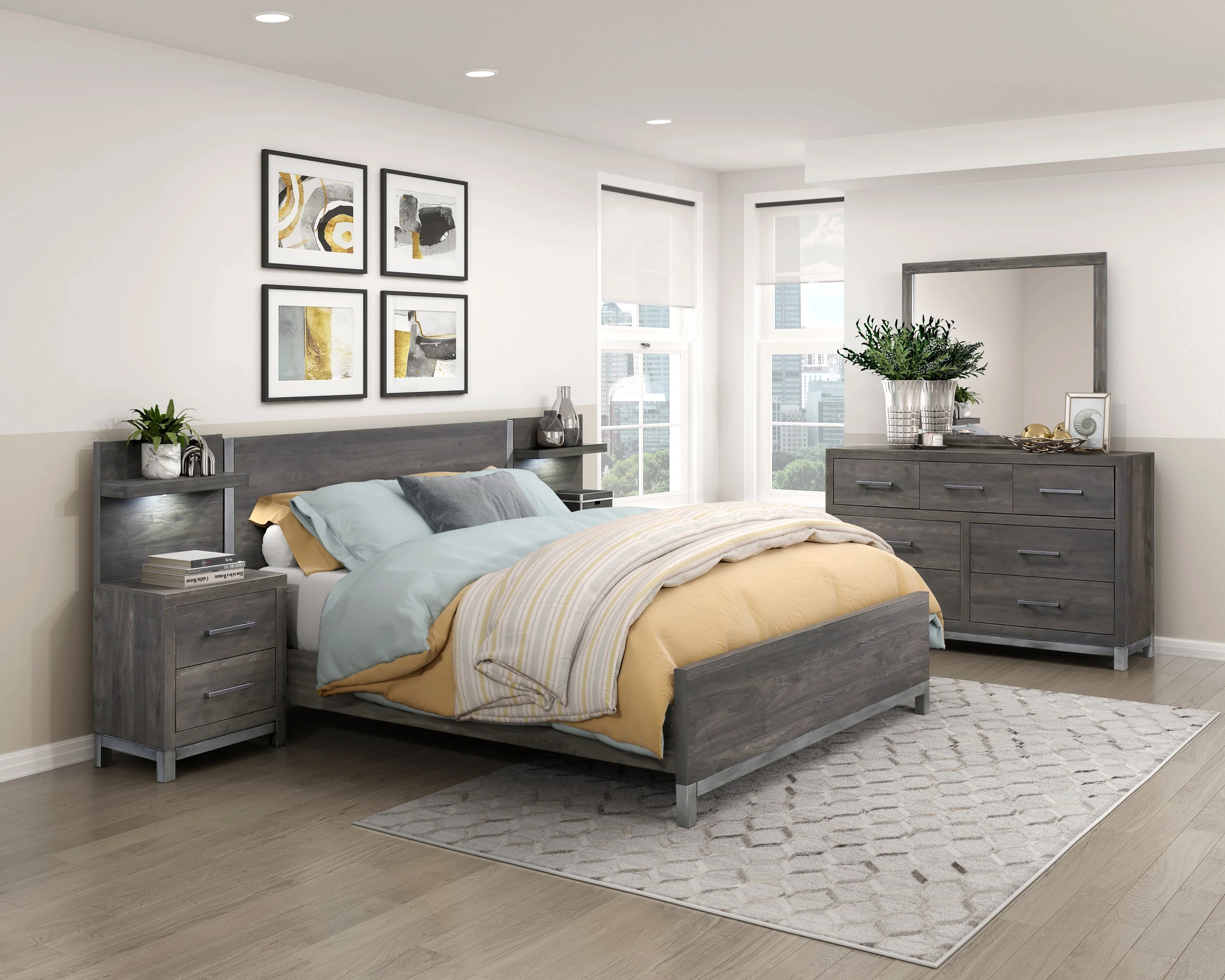 Zephyr Brownish Gray California King Panel Bed - Image 5