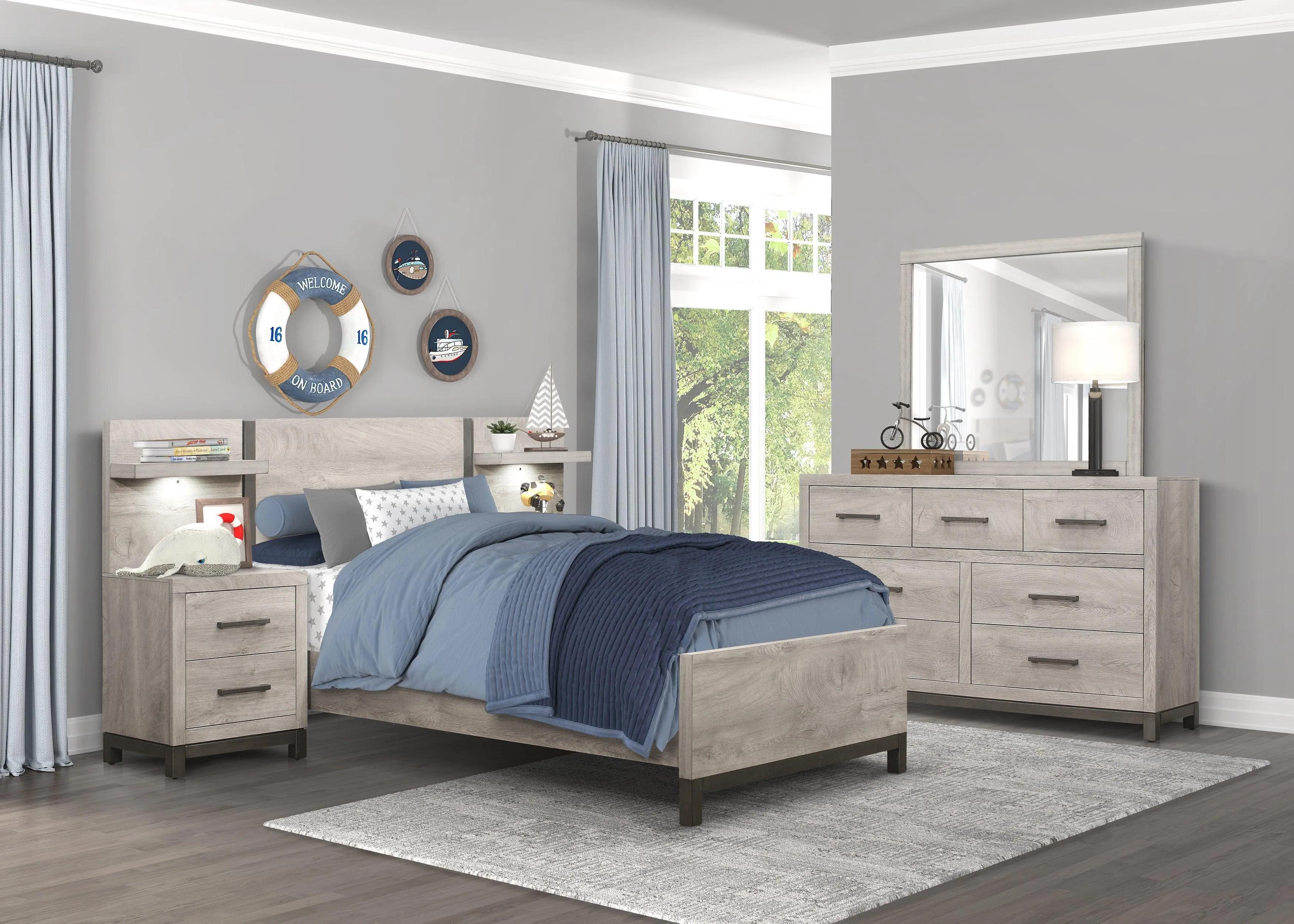 Zephyr Light Gray Twin Wall Bed - Image 3