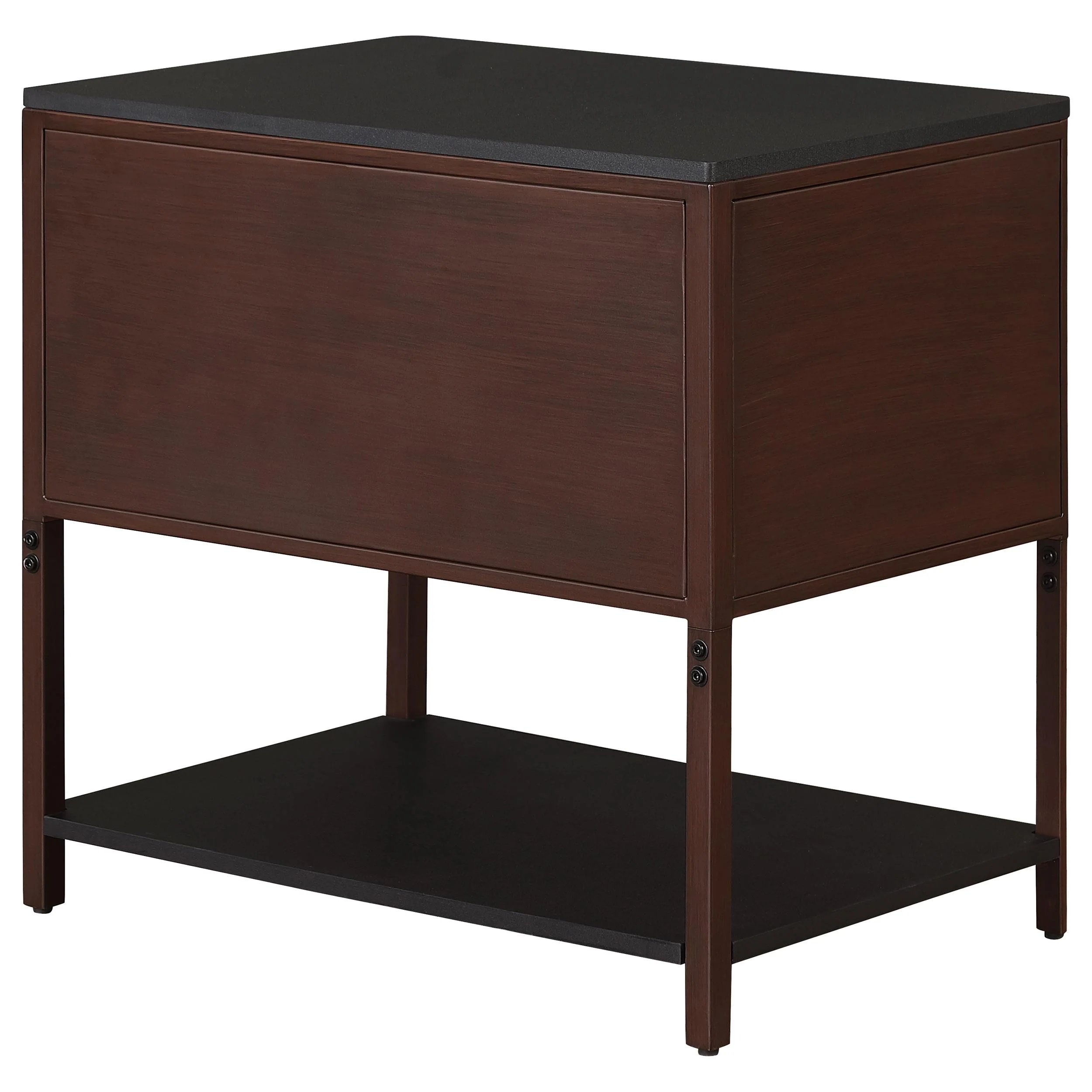 Zimmerlee Rust Brown 2-Drawer Side Table with Shelf - Image 6
