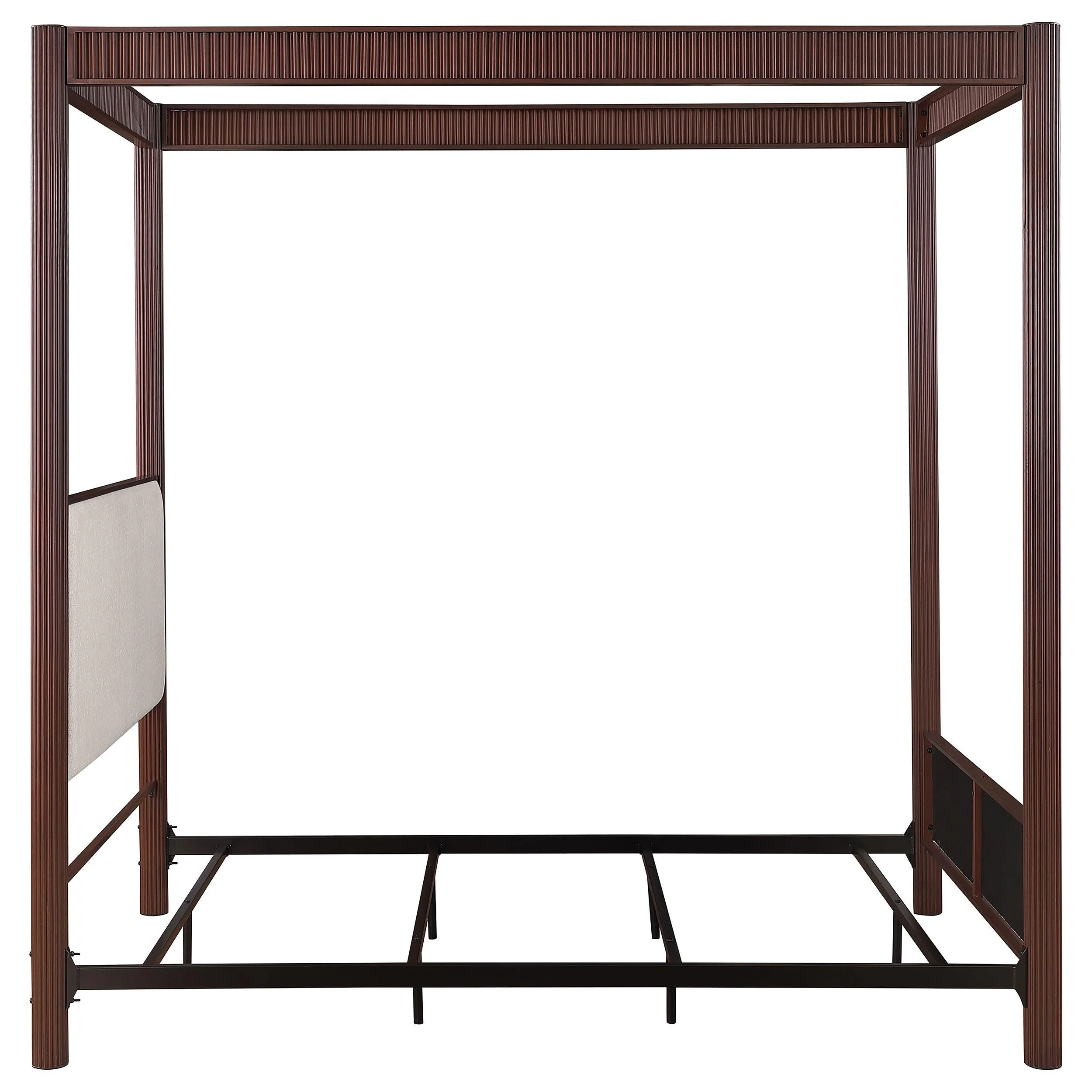 Zimmerleee Rust Brown 89-inch Metal Eastern King Canopy Bed - Image 8