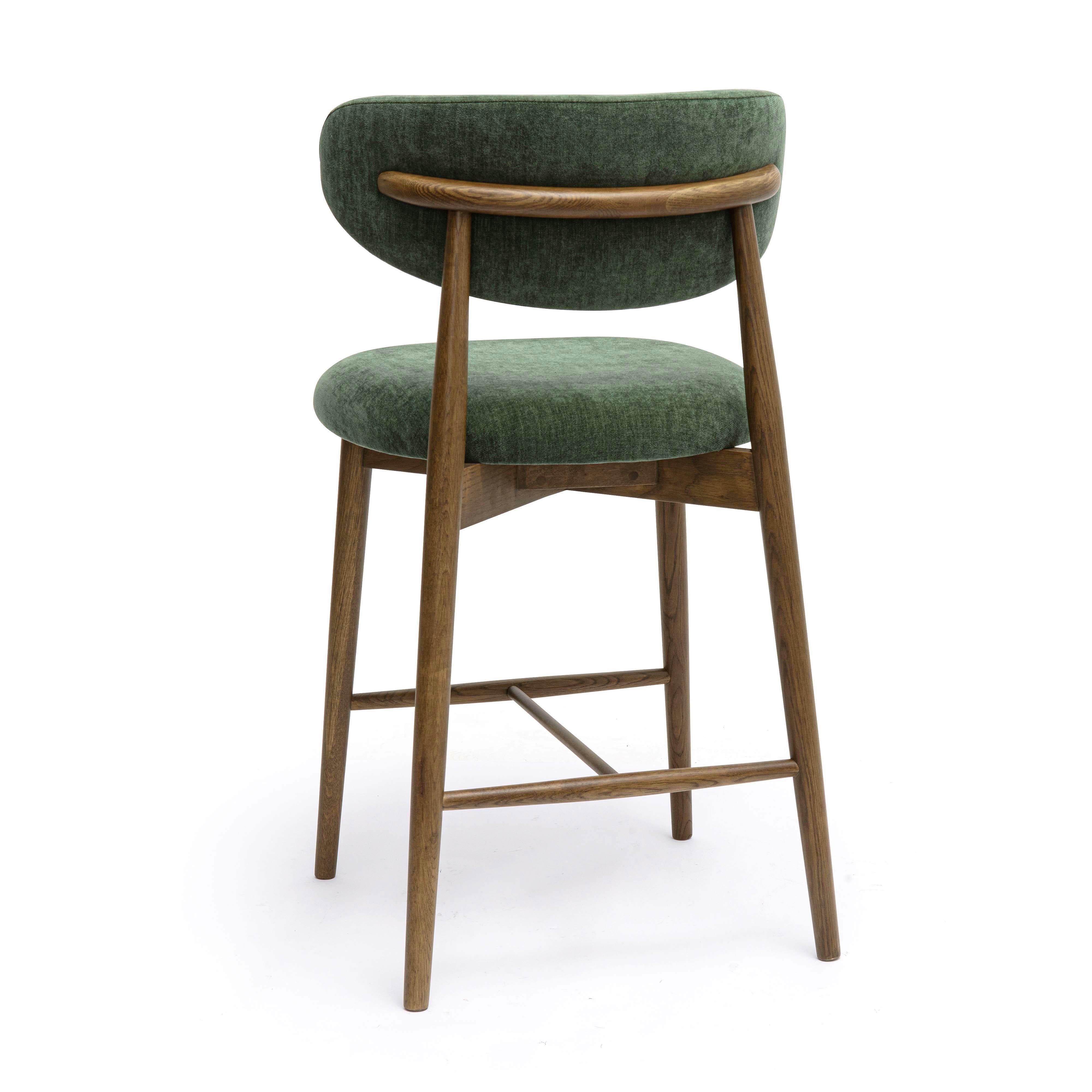 Zinea Performance Textured Velvet Counter Stool - Image 11