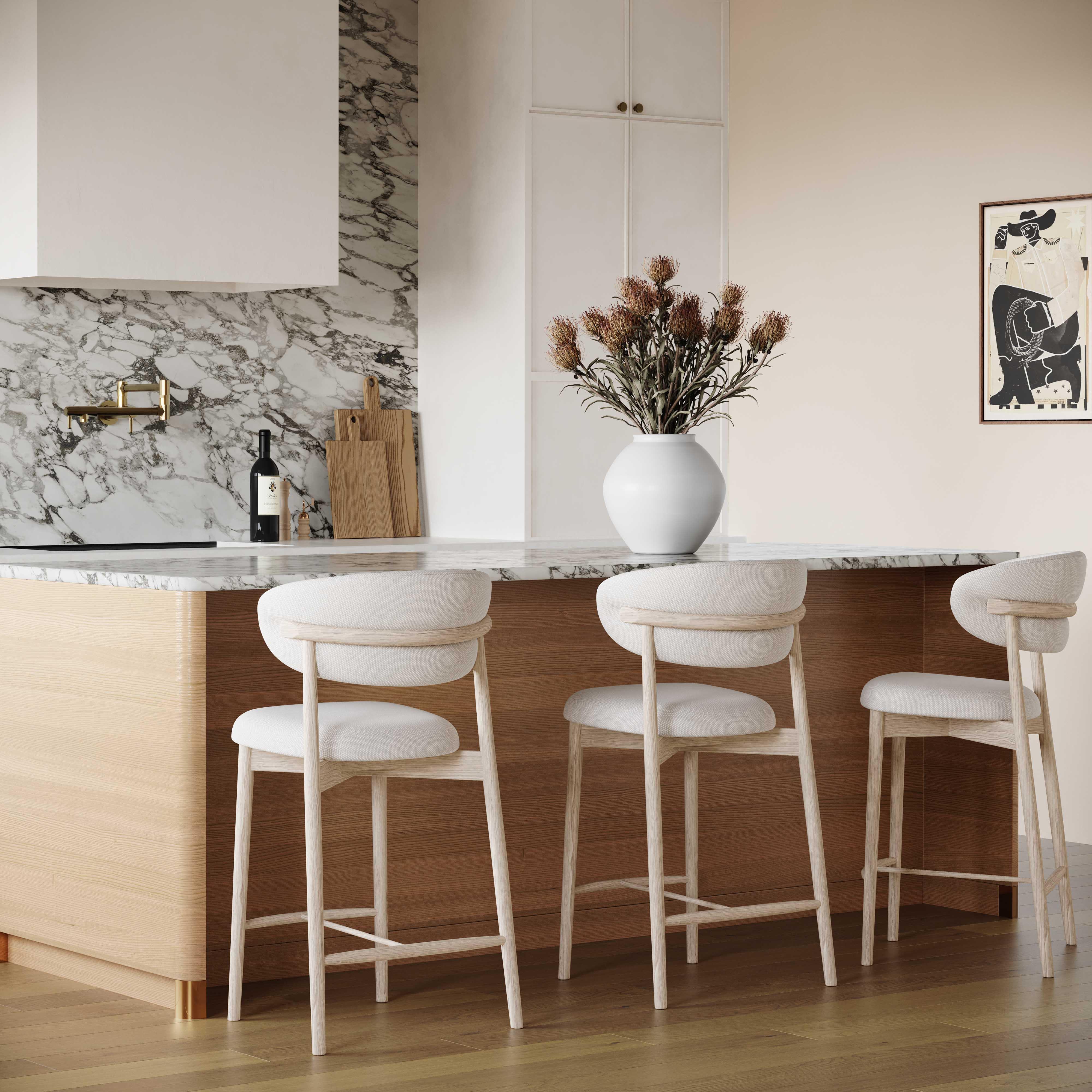 Zinea Performance Textured Velvet Counter Stool - Image 2