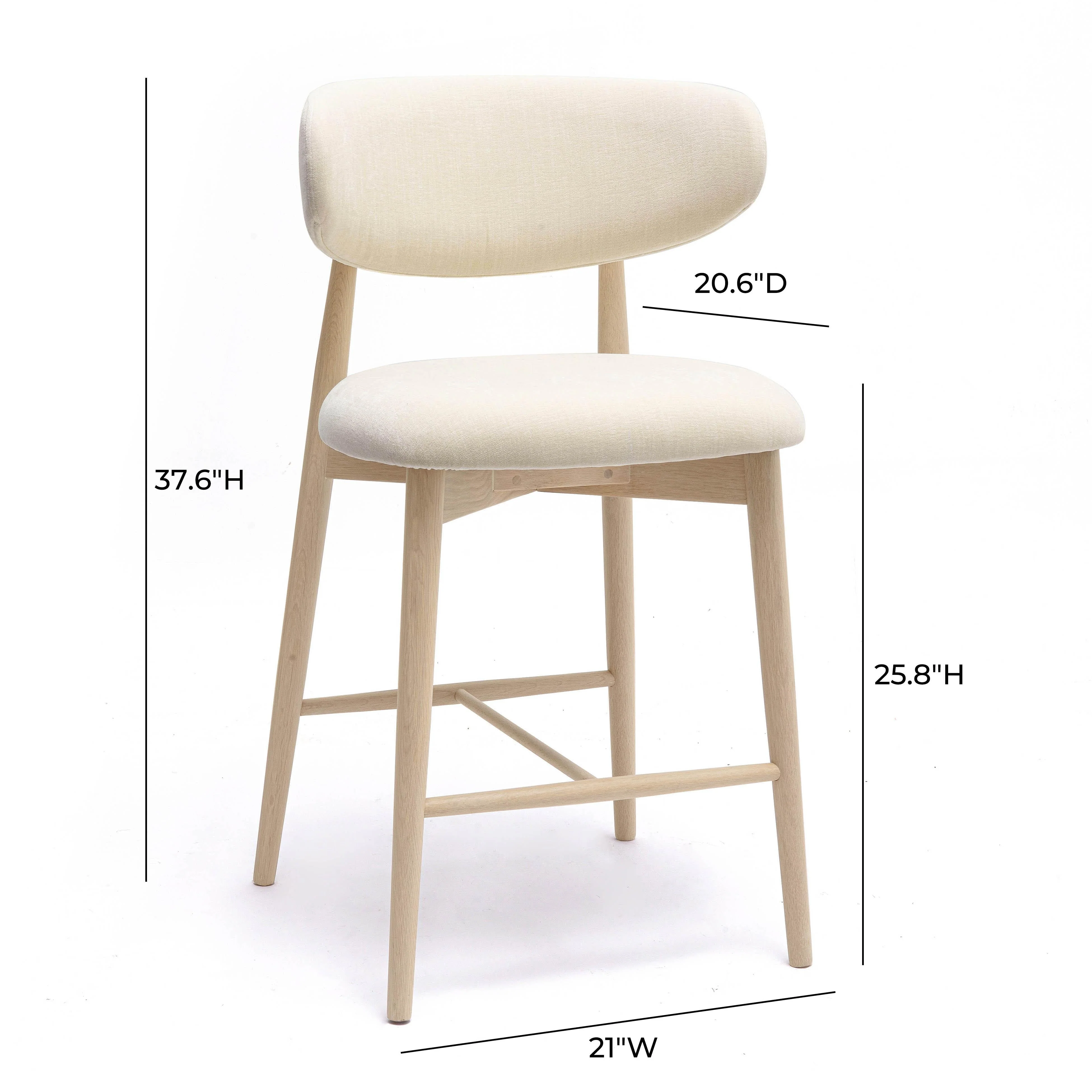 Zinea Performance Textured Velvet Counter Stool - Image 6