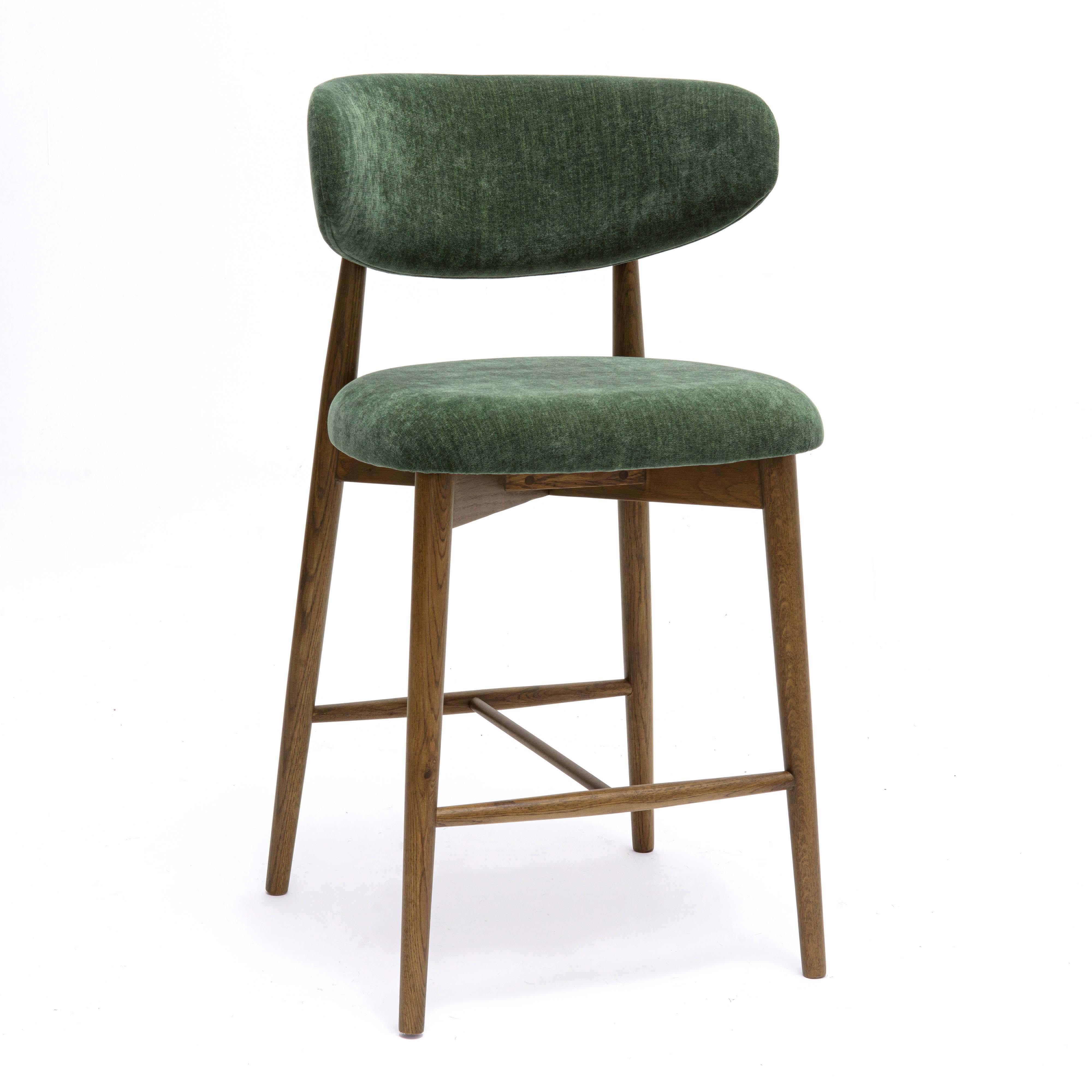 Zinea Performance Textured Velvet Counter Stool - Image 8