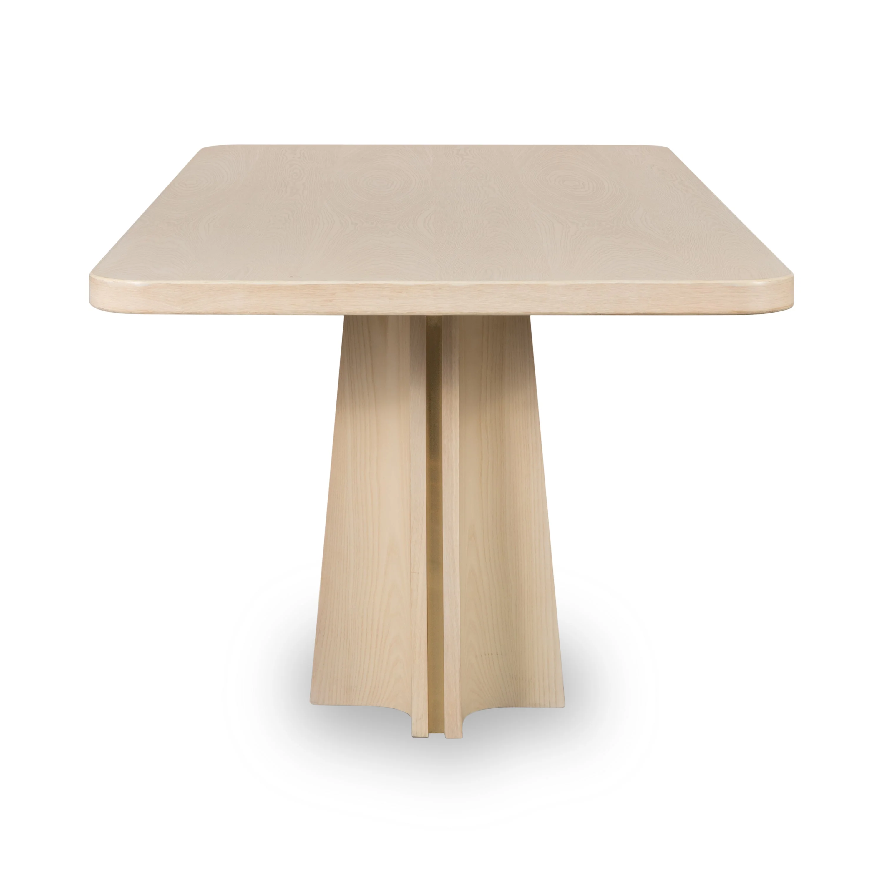 Zinnia Ash Wood Double Pedestal Dining Table in White Sand - Image 5