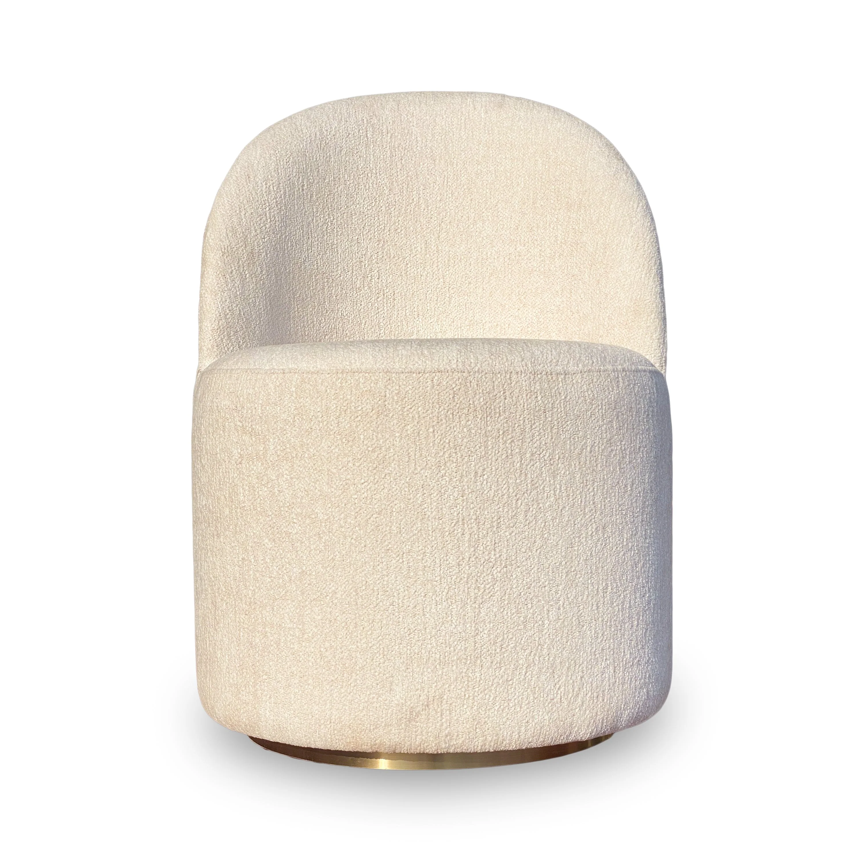 Zinnia Fully Upholstered Swivel Chair in Dune Chenille - Image 4