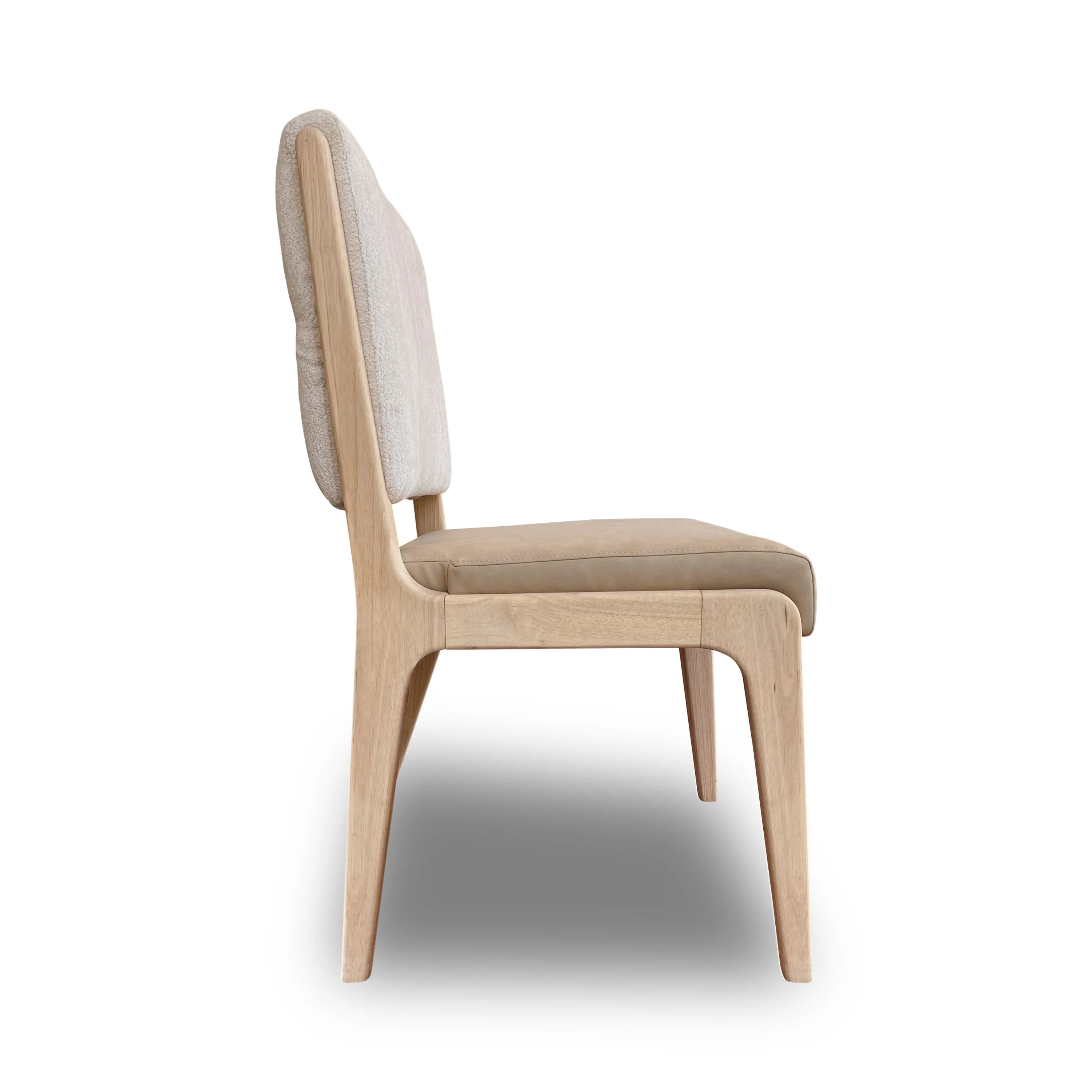 Zinnia Upholstered Dining Chair in White Sand, Buttermilk Leather and Dune Chenille (Set of 2) - Image 4