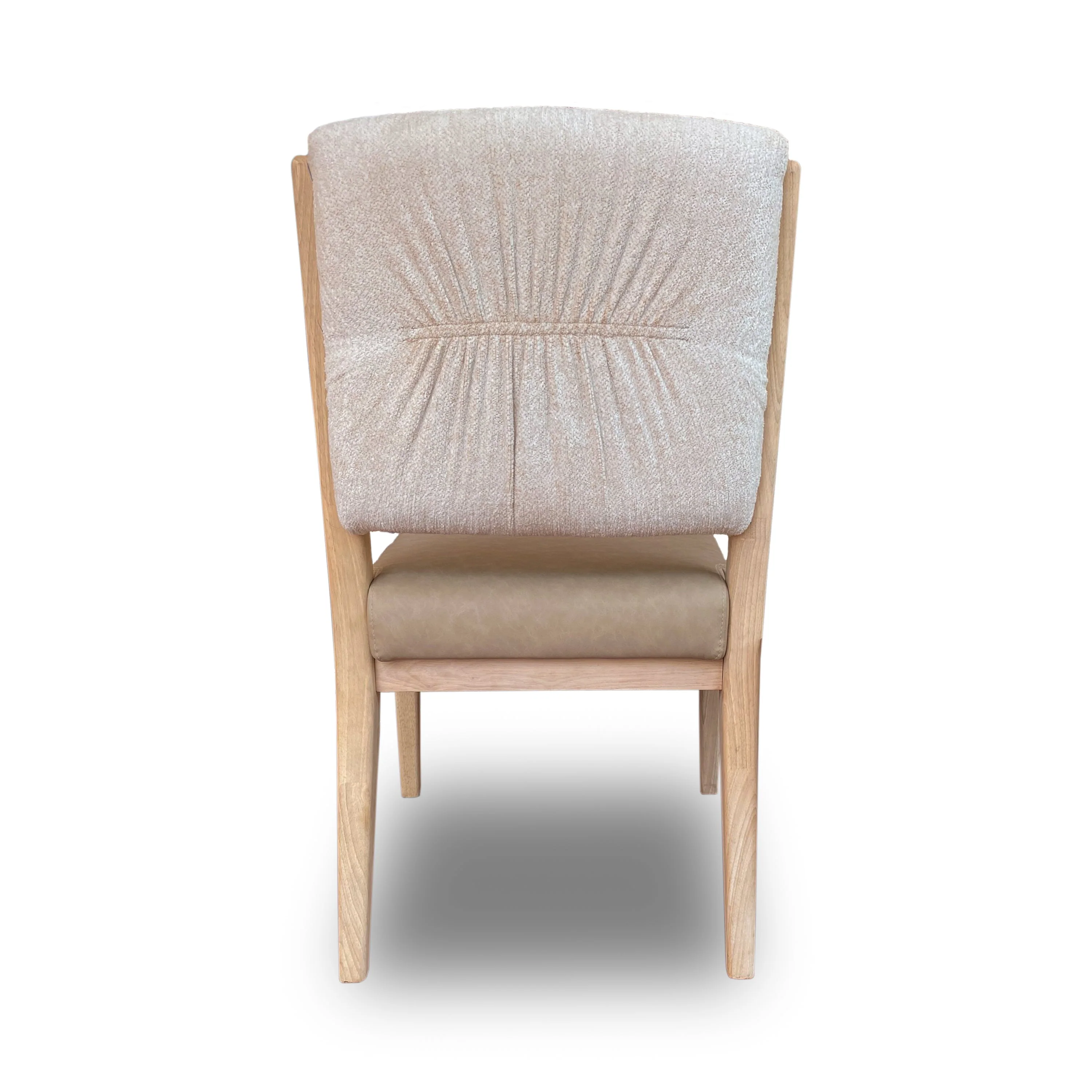 Zinnia Upholstered Dining Chair in White Sand, Buttermilk Leather and Dune Chenille (Set of 2) - Image 5