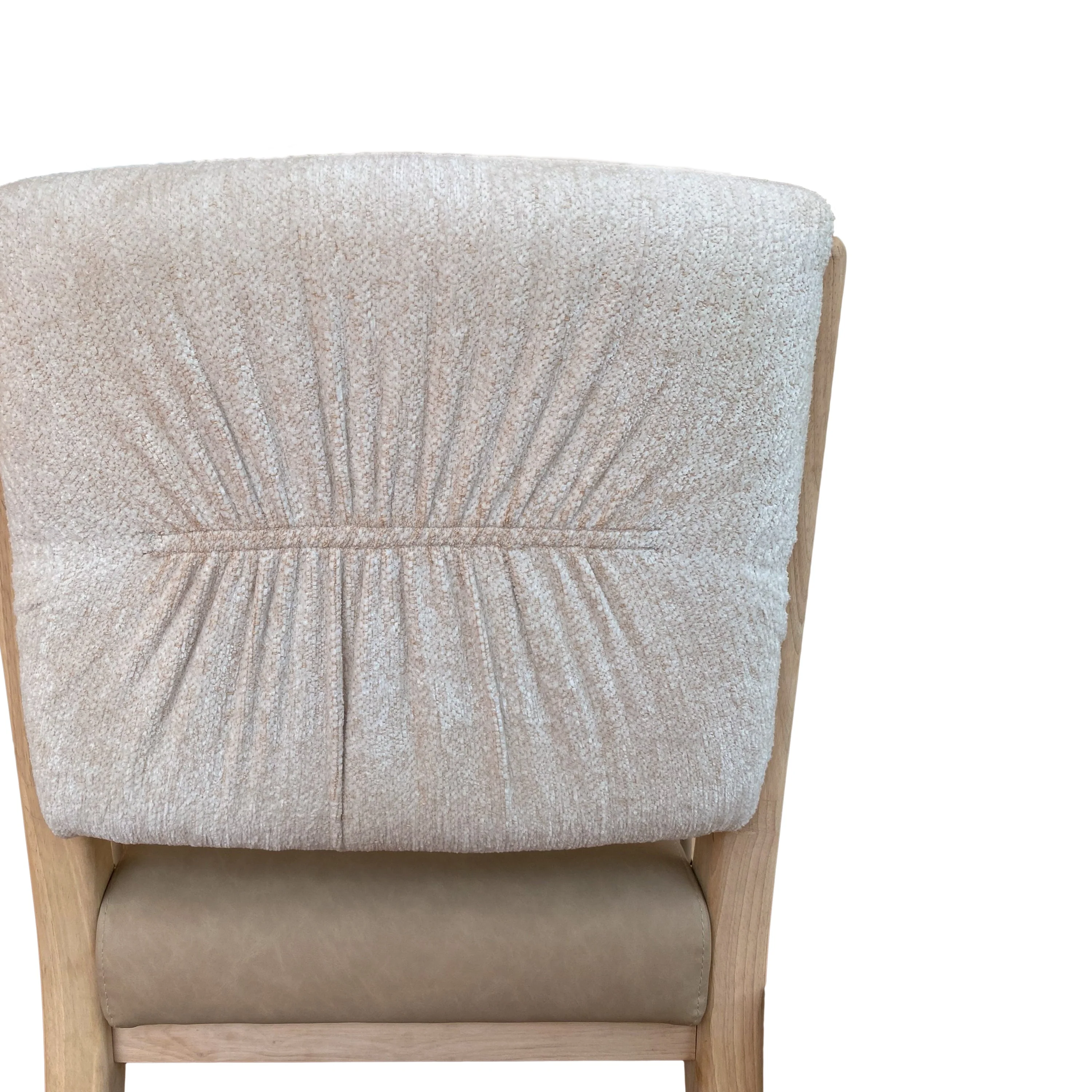 Zinnia Upholstered Dining Chair in White Sand, Buttermilk Leather and Dune Chenille (Set of 2) - Image 6