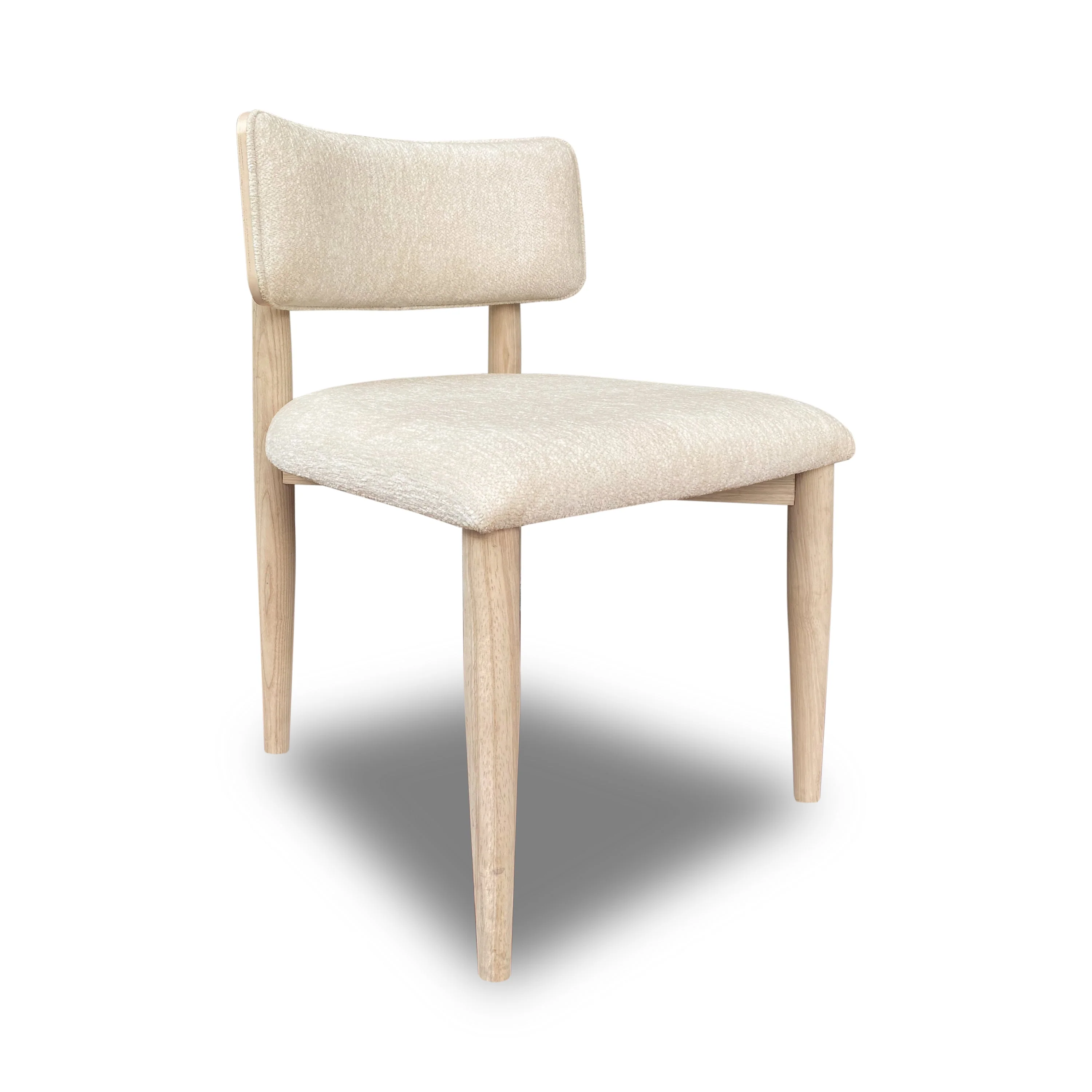 Zinnia Wood Back Dining Chair in White Sand and Dune Chenille (Set of 2) - Image 2