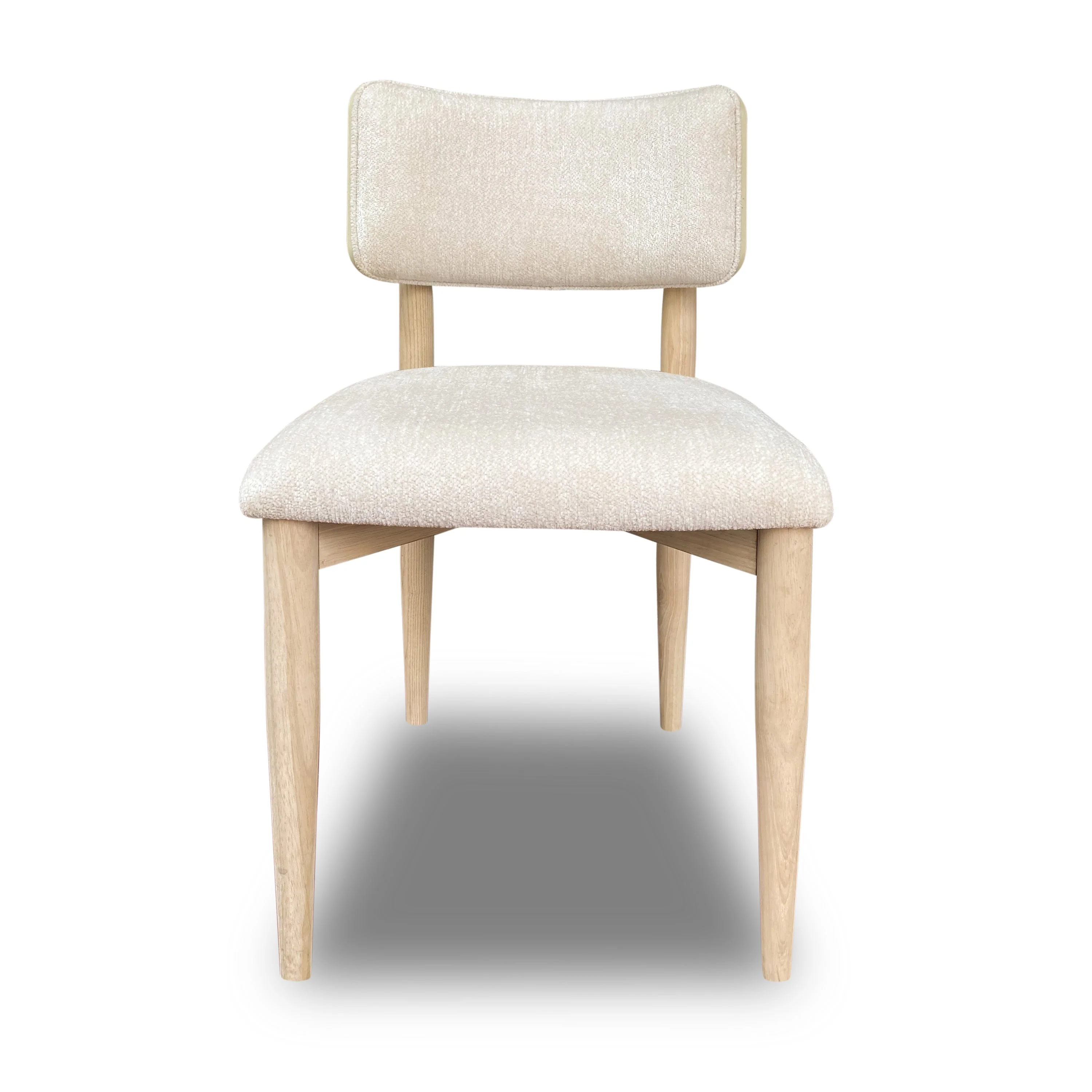 Zinnia Wood Back Dining Chair in White Sand and Dune Chenille (Set of 2) - Image 3