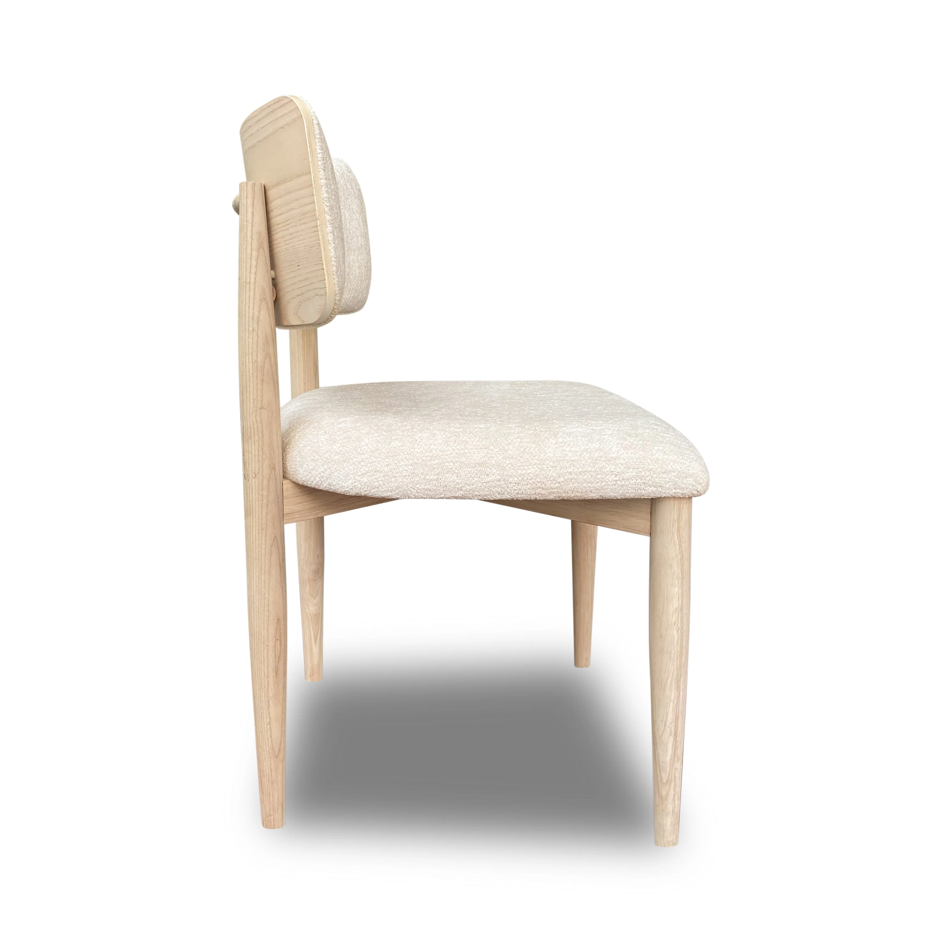 Zinnia Wood Back Dining Chair in White Sand and Dune Chenille (Set of 2) - Image 4