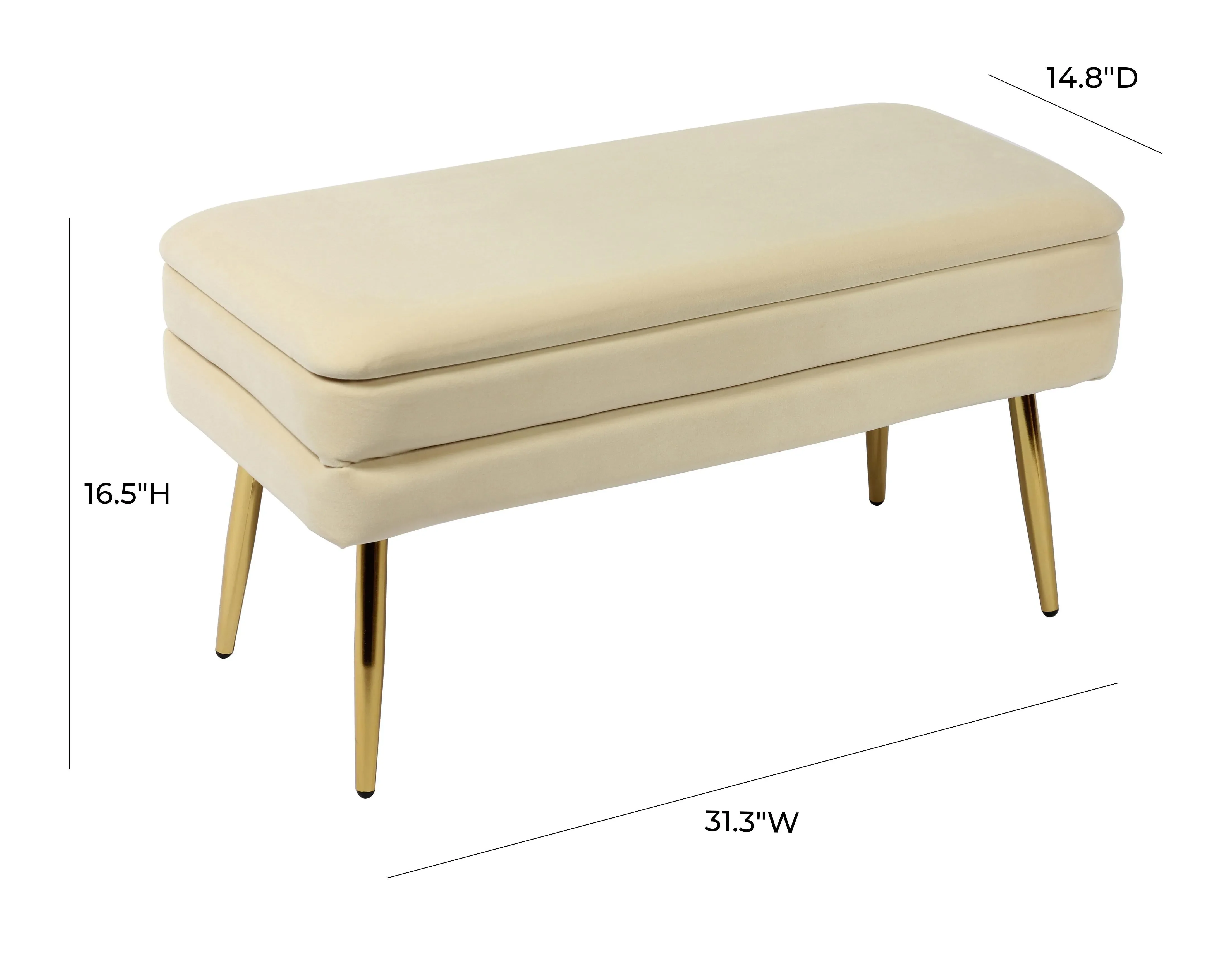 Ziva Velvet Storage Bench - Image 24