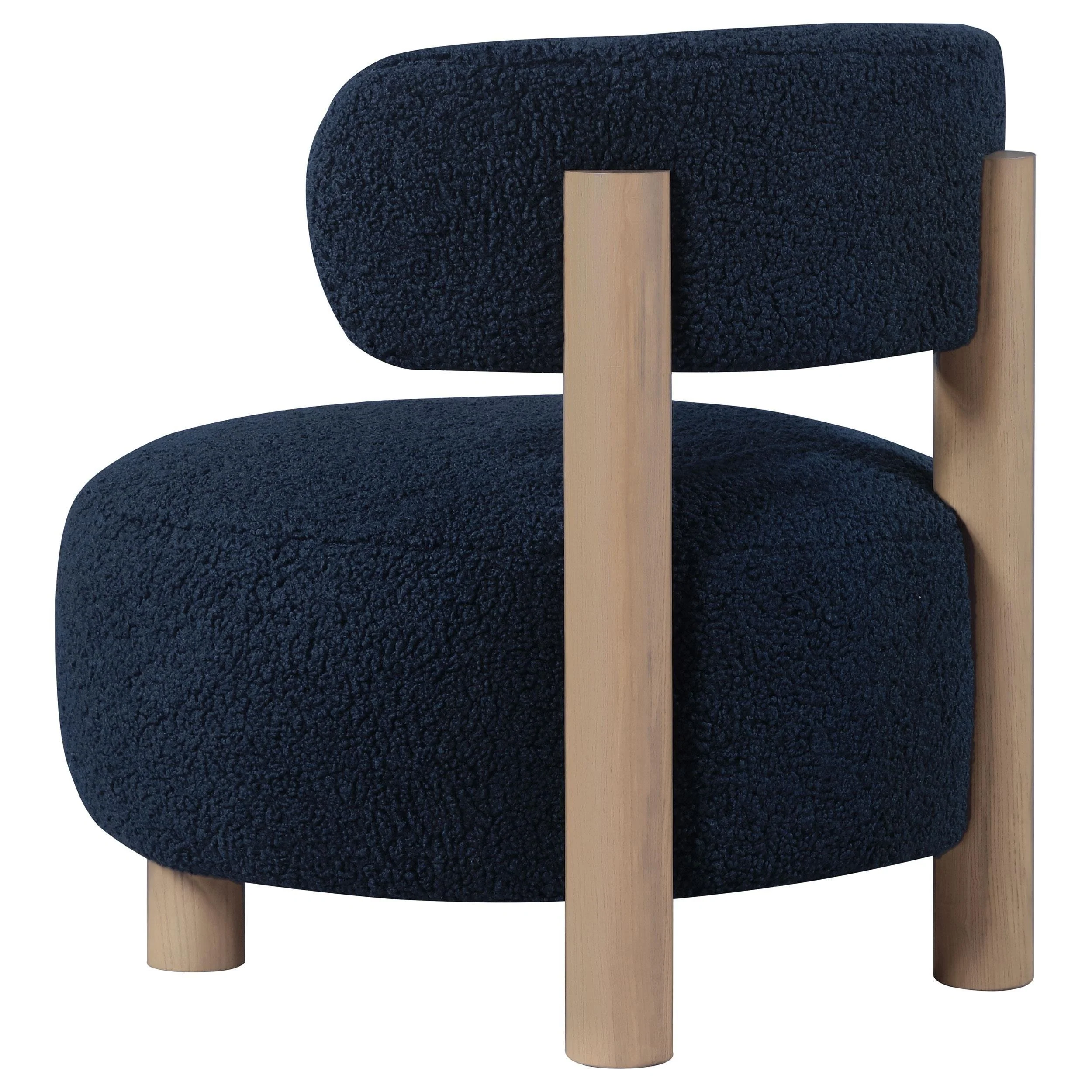 Zonie Blue Boucle Upholstered Barrel Back Accent Chair - Image 6