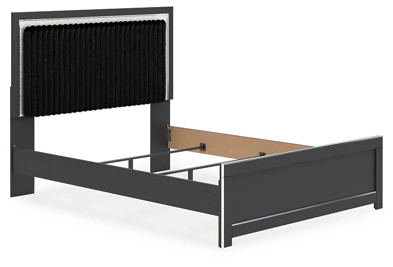 Zuraleus Black Queen Upholstered Panel Bed - Image 3