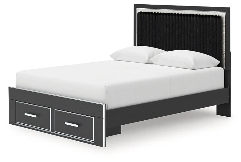 Zuraleus Black Queen Upholstered Panel Storage Bed - Image 4
