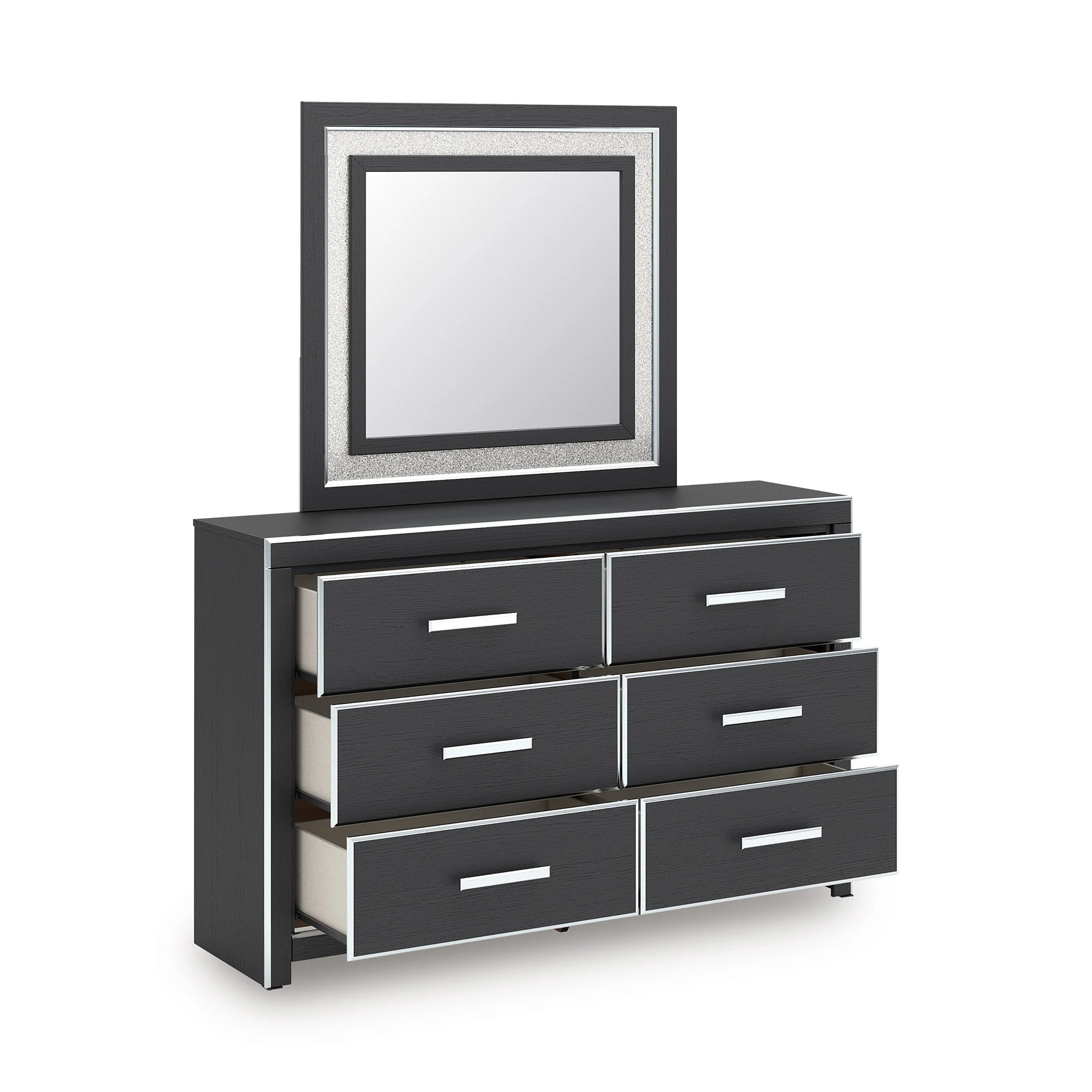 Zuraleus Black Upholstered Storage Panel Bedroom Set with 2 Footboard Drawers - Image 17