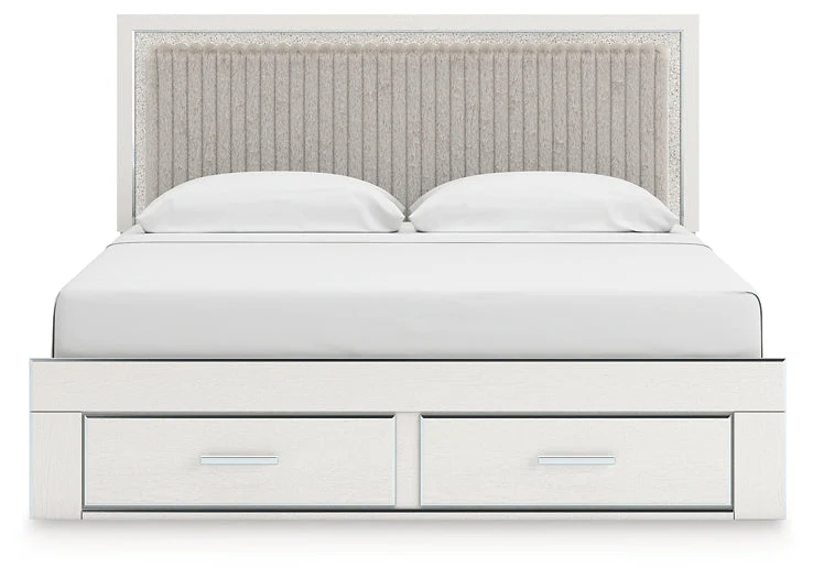Zuraleus White King Upholstered Panel Storage Bed - Image 3