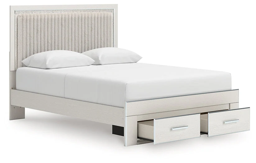 Zuraleus White Queen Upholstered Panel Storage Bed - Image 4
